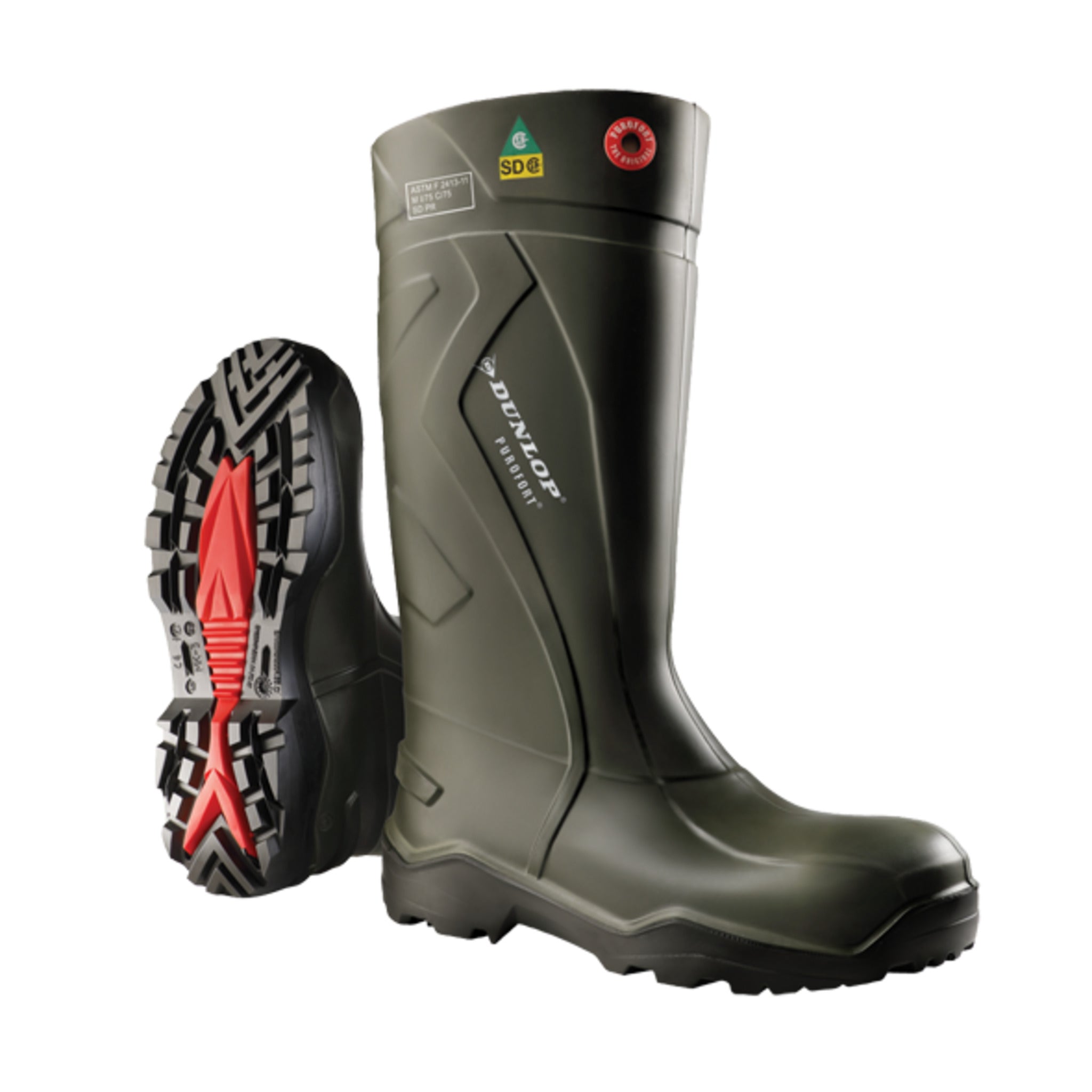 Dunlop Purofort+ Steel Toe Steel Plate Full Safety PU Boots | Sizes 7 - 14 Work Boots - Cleanflow