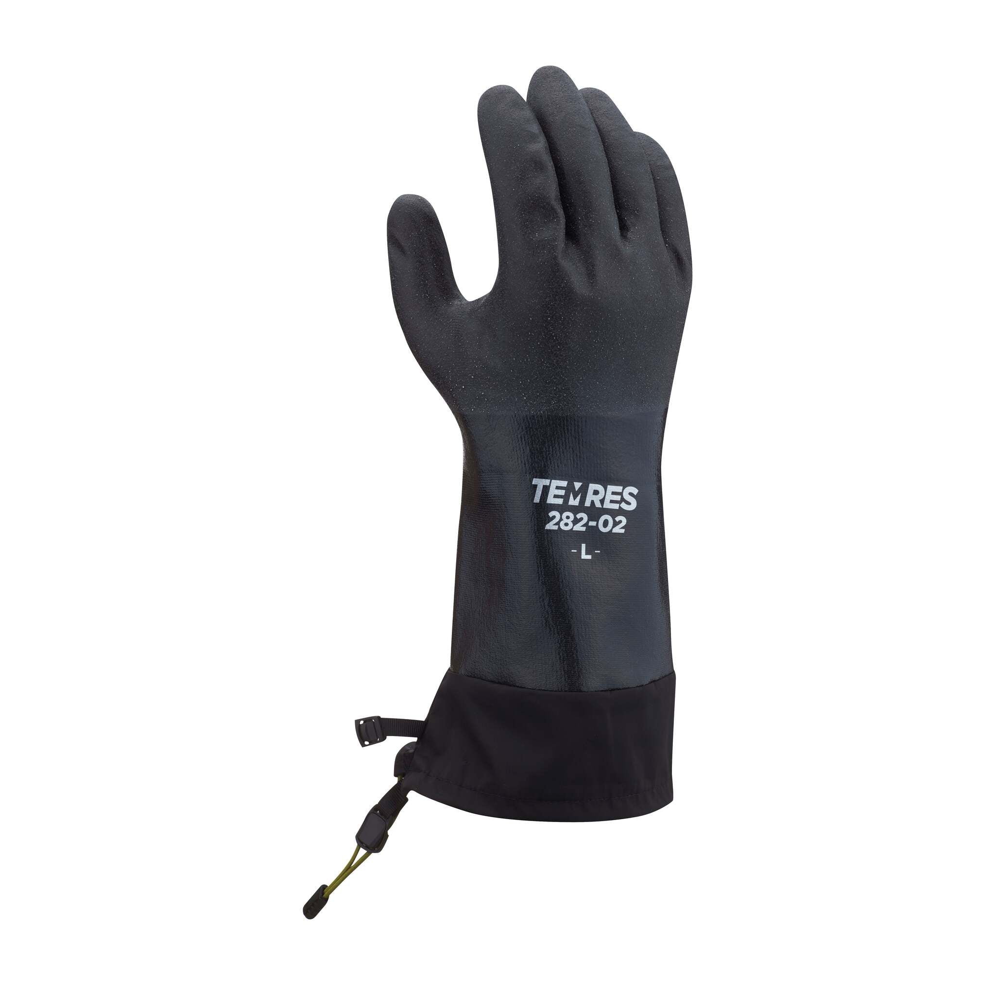 Showa TEMRES® 282-02 Acrylic Insulated Polyurethane Coated Rough Grip Winter Glove w/ Draw Cord Cuff Work Gloves and Hats - Cleanflow