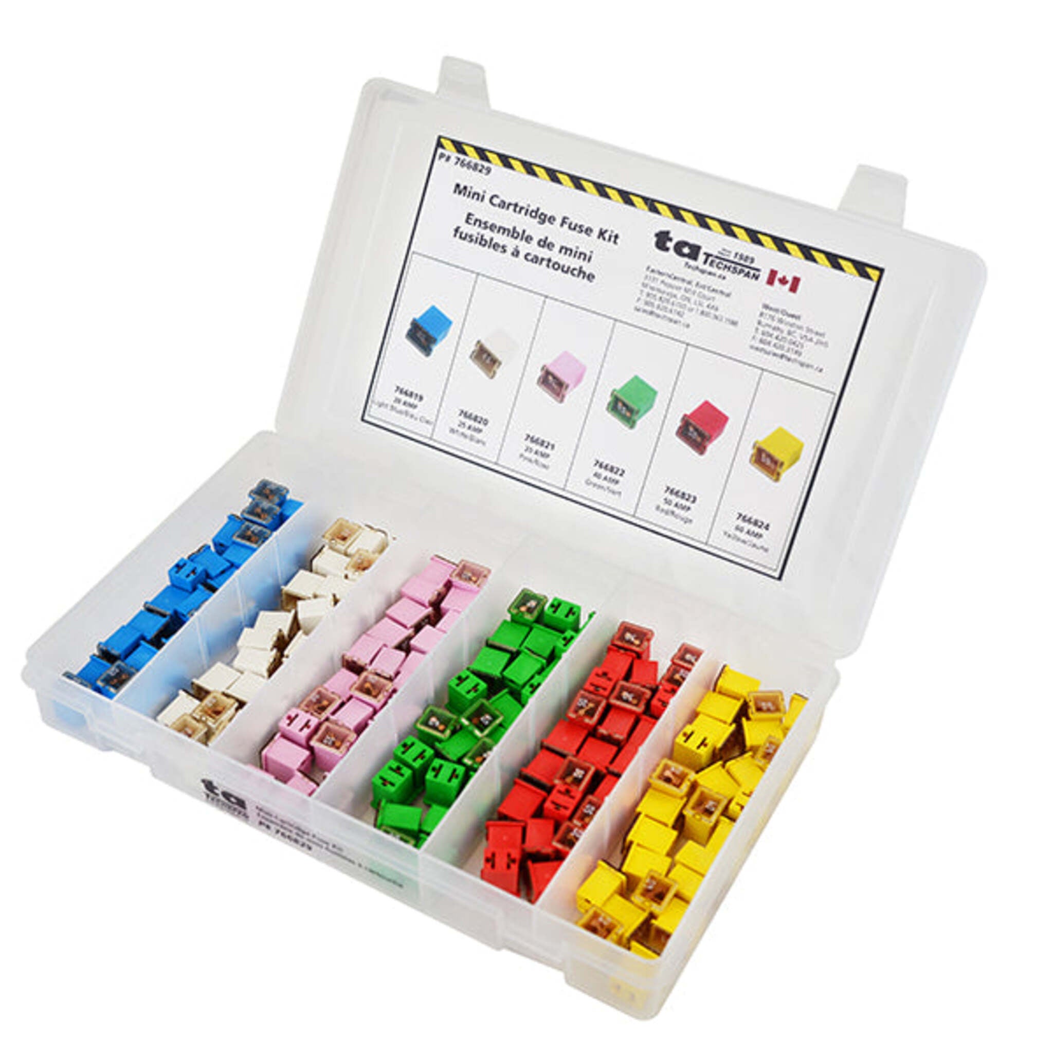 Techspan Cartridge Female-Type Link (Mini) Fuse Assortment Kit - 150 pcs