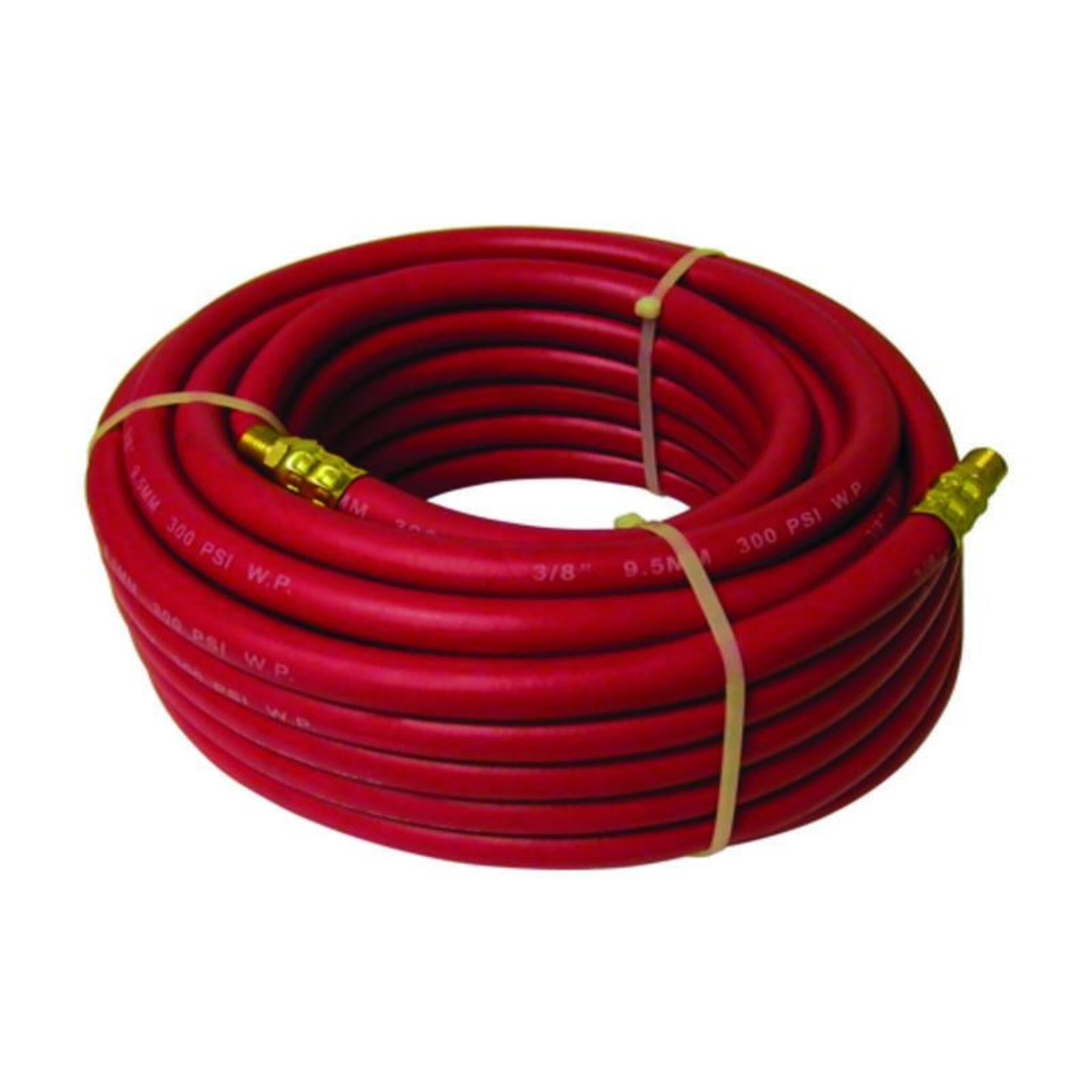 3/8" Red Rubber Air Hose Assemblies | 1/4" MPT Fittings Facility Equipment - Cleanflow