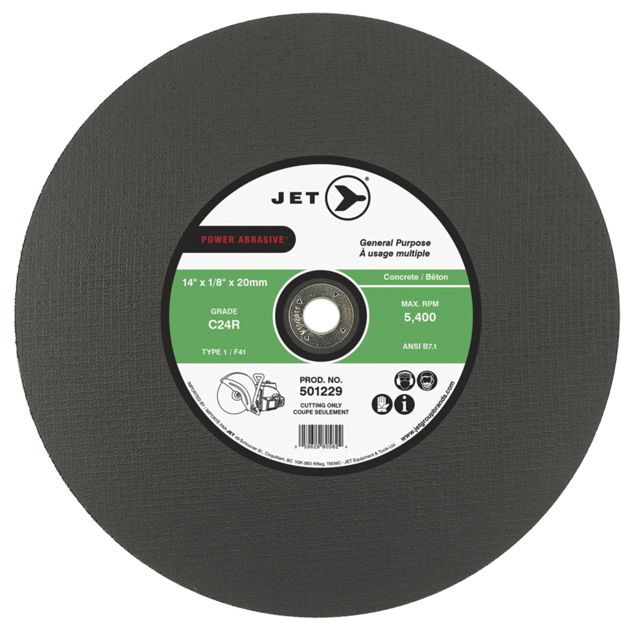 Jet Concrete Cutting Cut-Off Wheels for High Speed Gas Saws Shop Equipment - Cleanflow