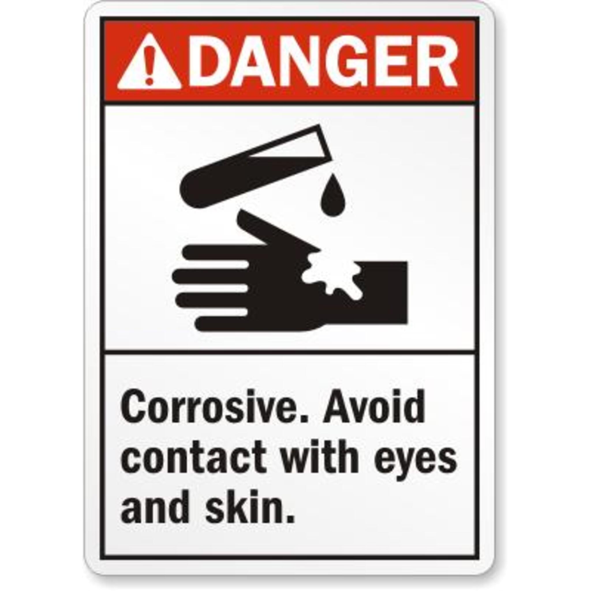 Corrosive. Avoid Contact Safety Sign Facility Safety - Cleanflow