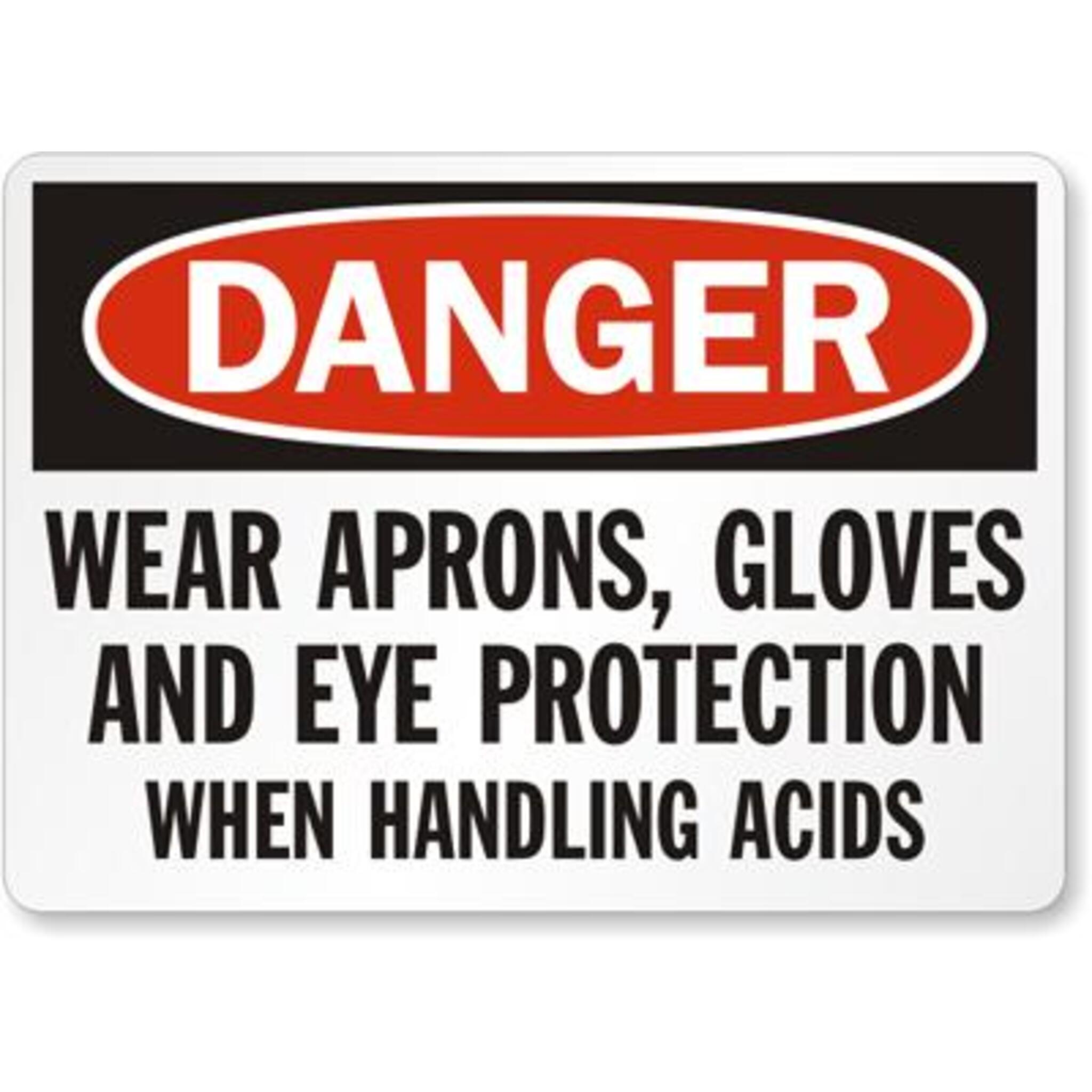 Acid Handling Safety Sign Facility Safety - Cleanflow