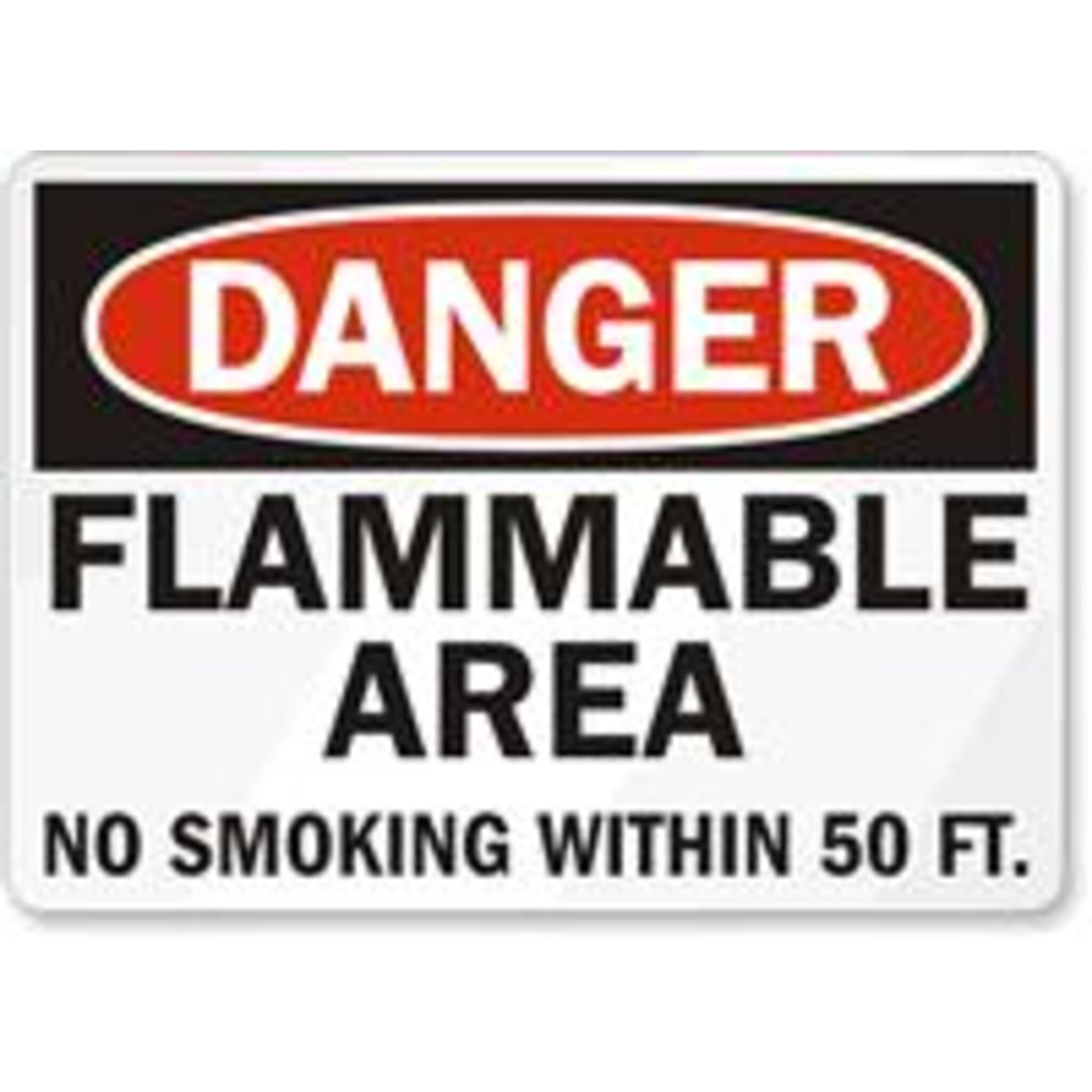 Flammable Area Safety Sign Facility Safety - Cleanflow