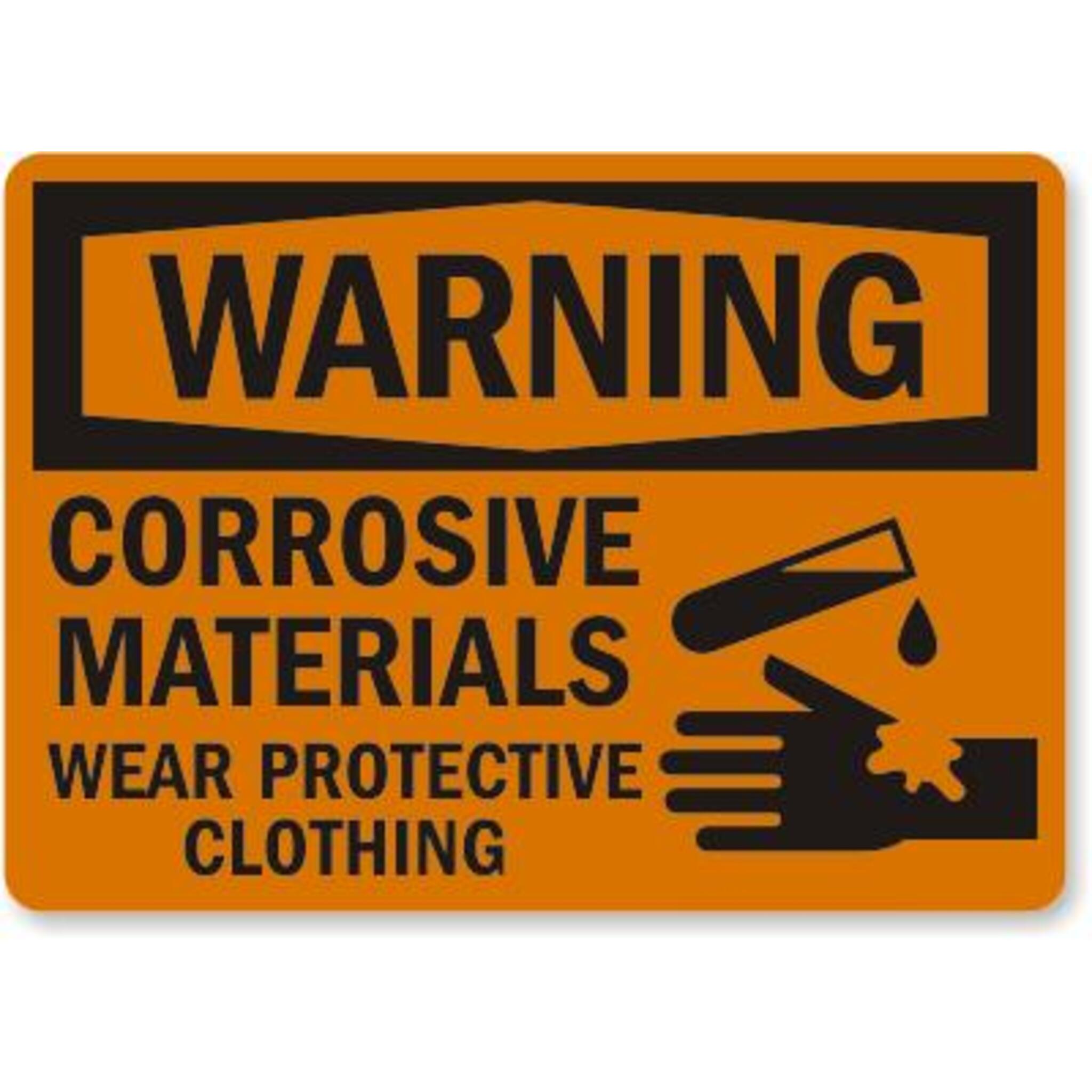 Corrosive Materials Safety Sign Facility Safety - Cleanflow