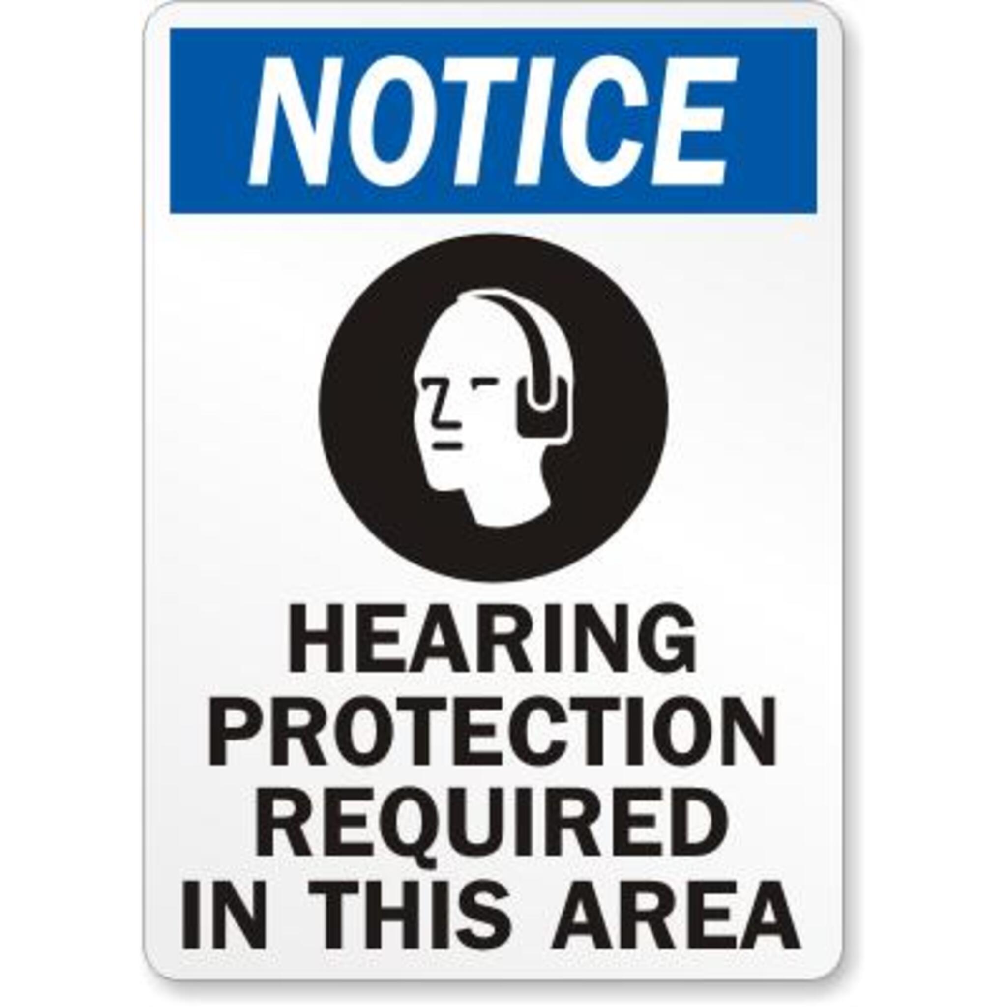 Notice Hearing Protection Required Safety Sign Facility Safety - Cleanflow