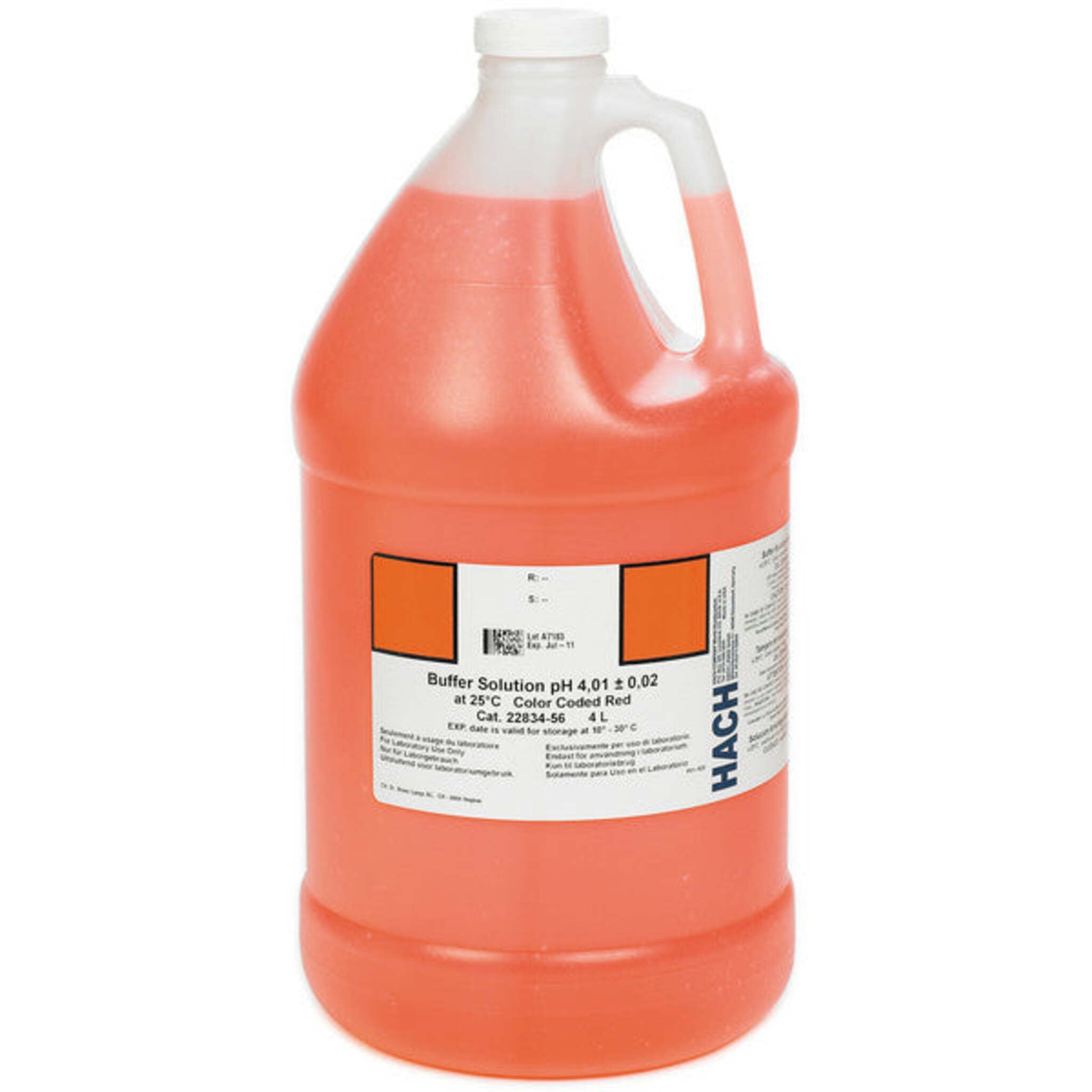 Hach 2283456 Buffer Solution, pH 4.01 | color-coded red, 4L Standard Solutions and Buffers - Cleanflow