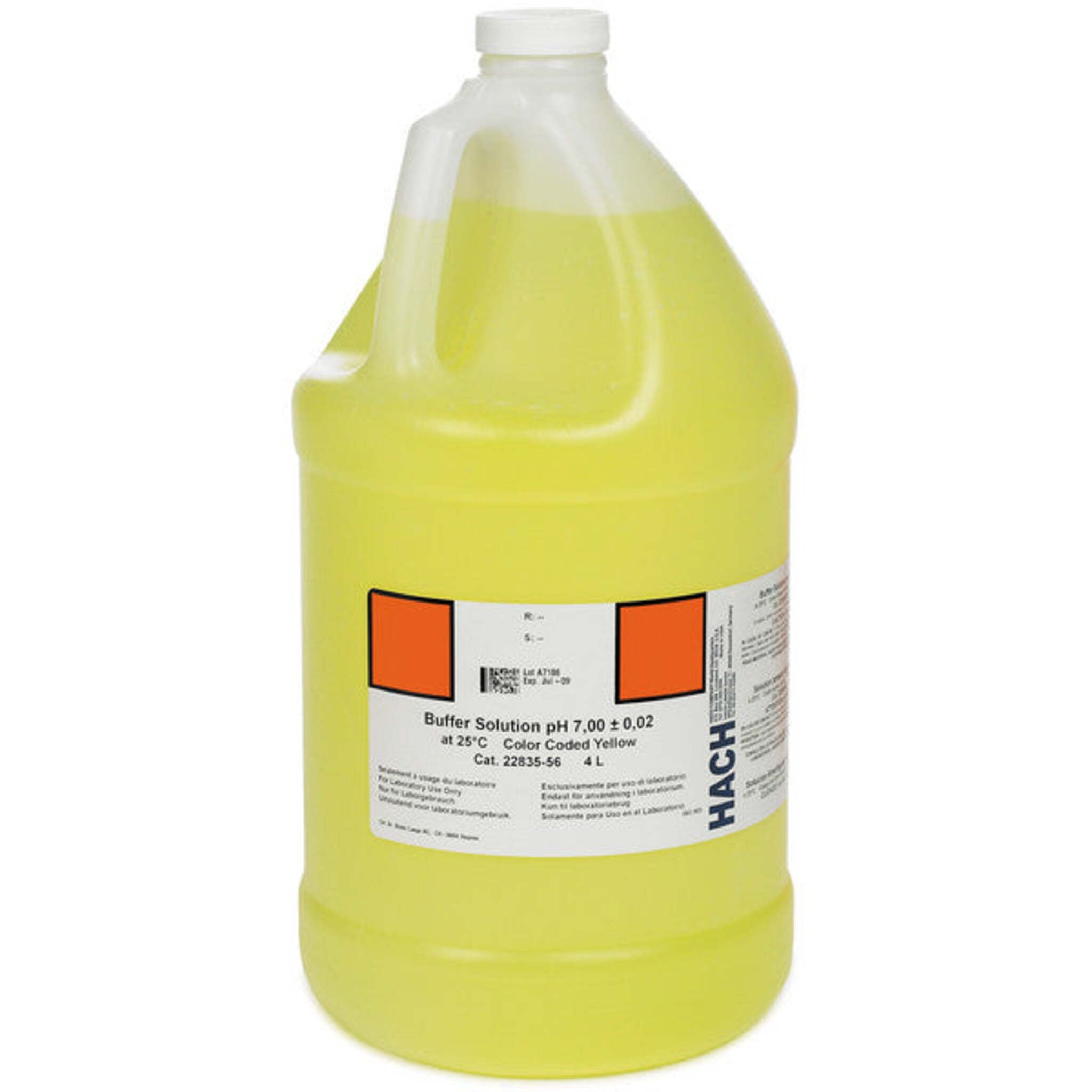 Hach 2283556 Buffer Solution, pH 7.00 | color-coded yellow, 4L Standard Solutions and Buffers - Cleanflow