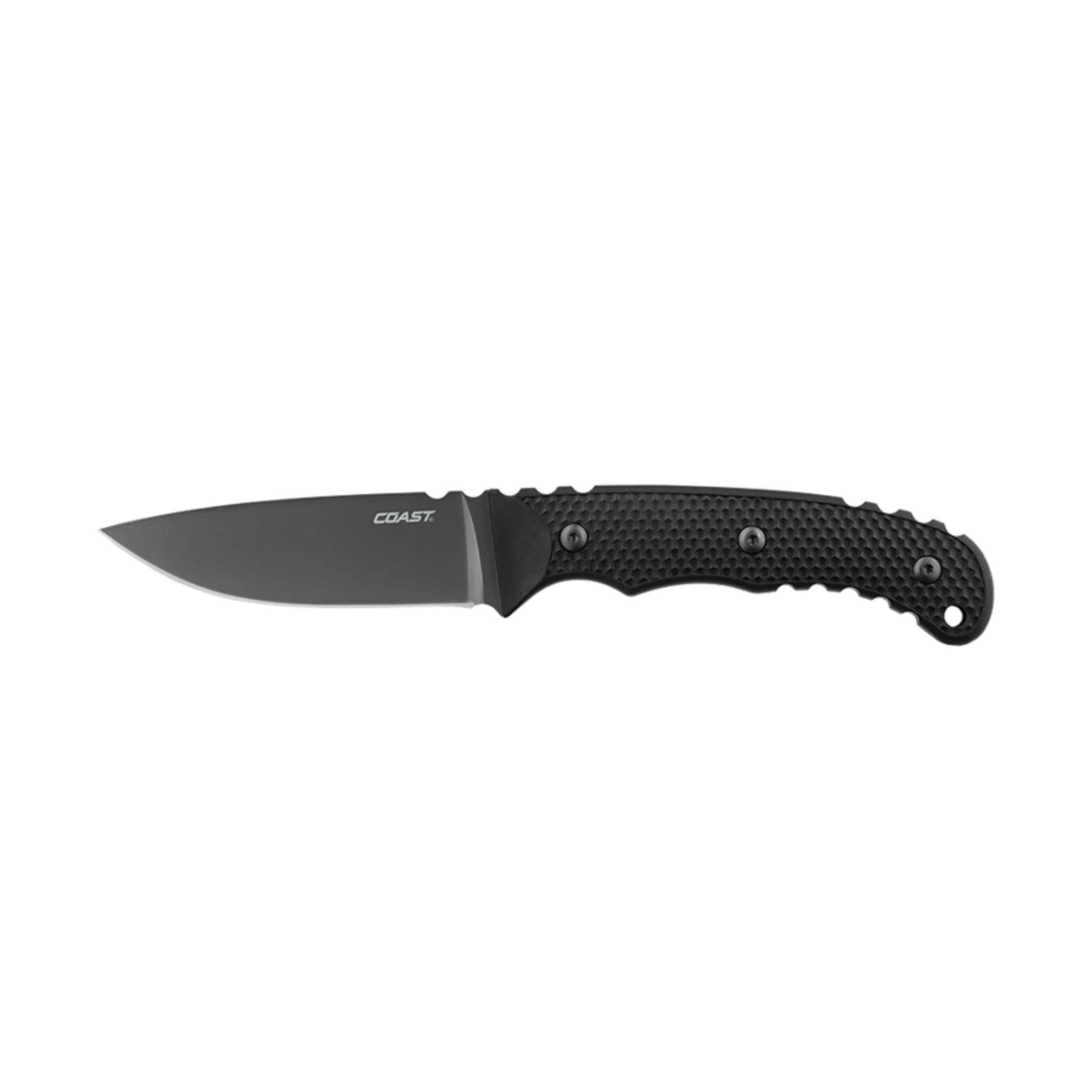 Coast® F402 Fixed Blade Utility Knife - 4in Titanium-Nitride Coated Stainless Steel Blade, Ergonomic Handle, Belt Sheath, Ideal for Hunting & Utility