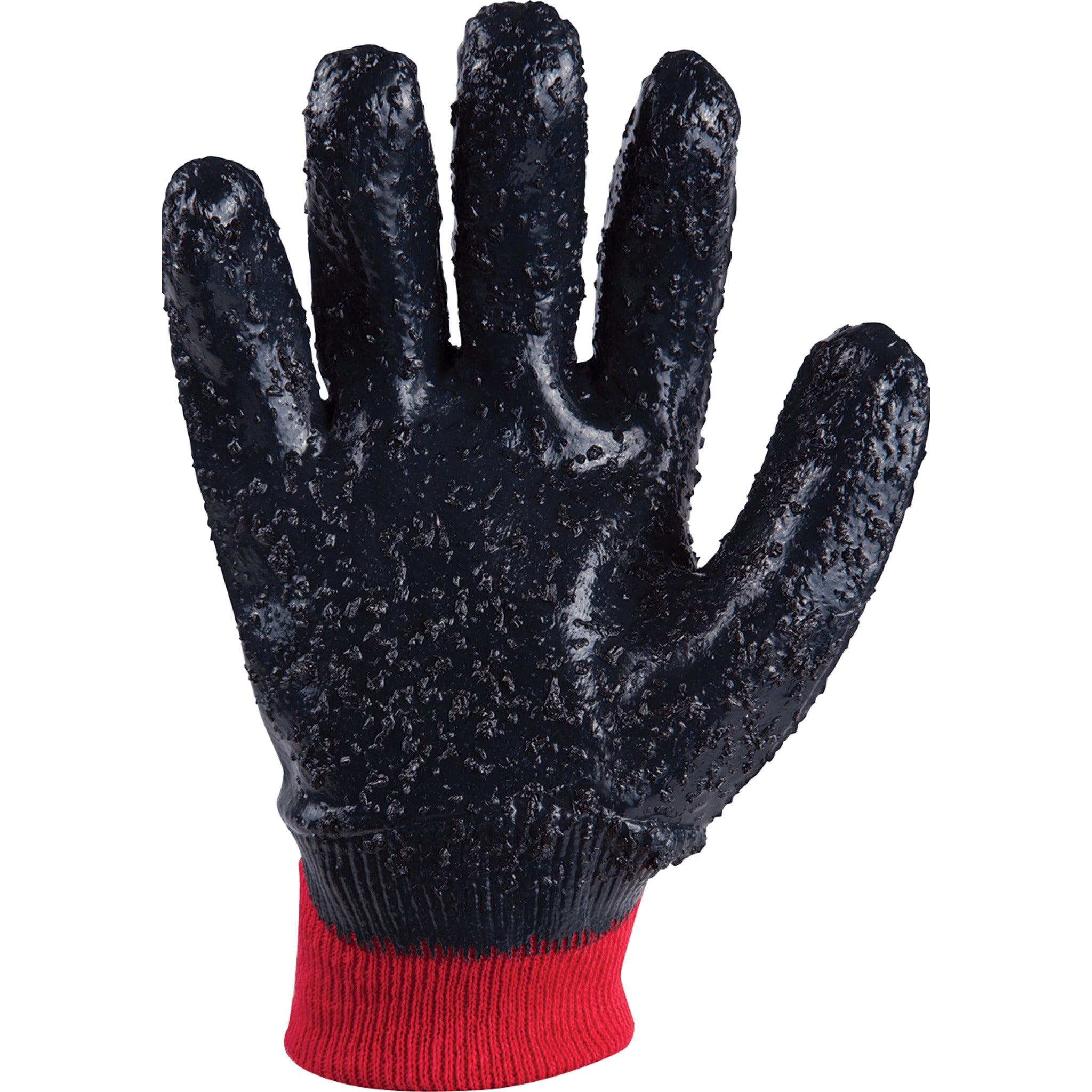 Showa 7000R Full Nitrile Coated Rough Grip Knit Wrist Work Glove - Pack of 12 Pairs Work Gloves and Hats - Cleanflow