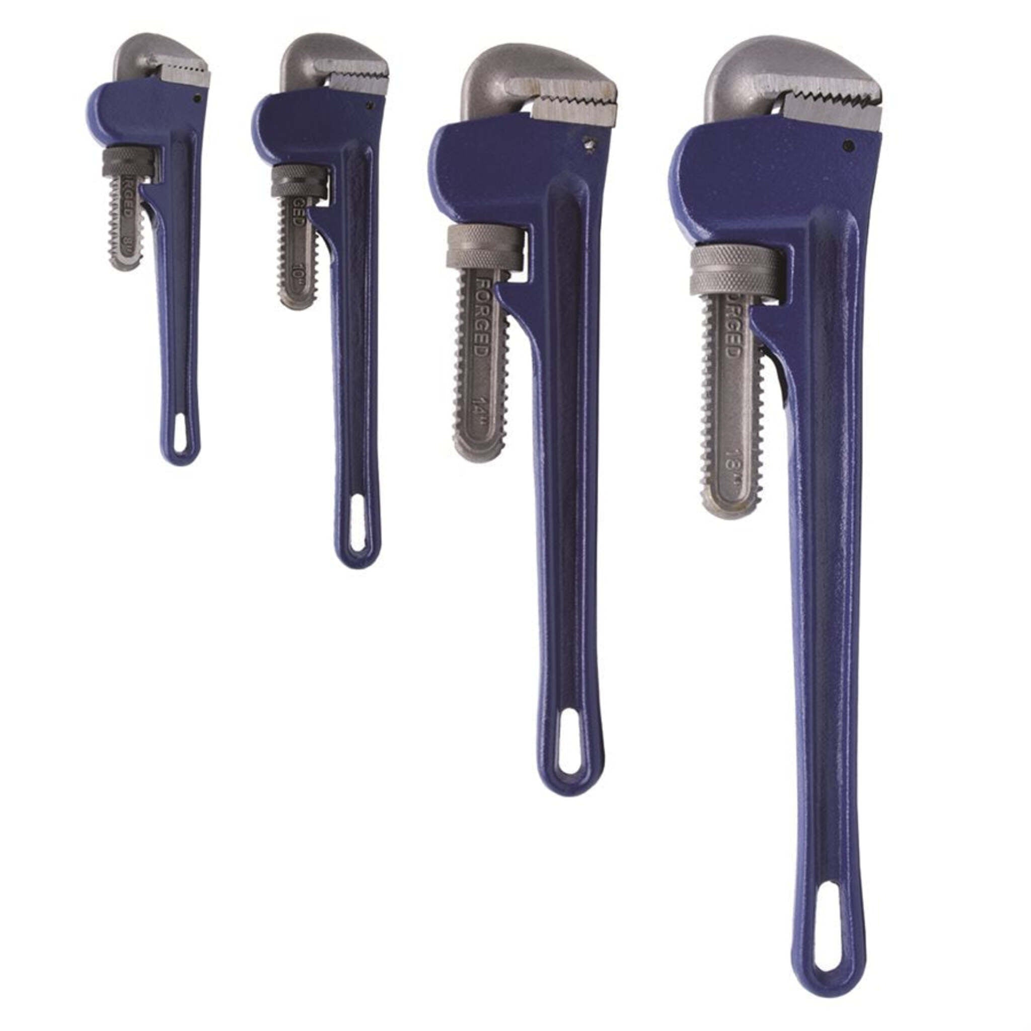 ToolTech 4 Piece Steel Pipe Wrench Set