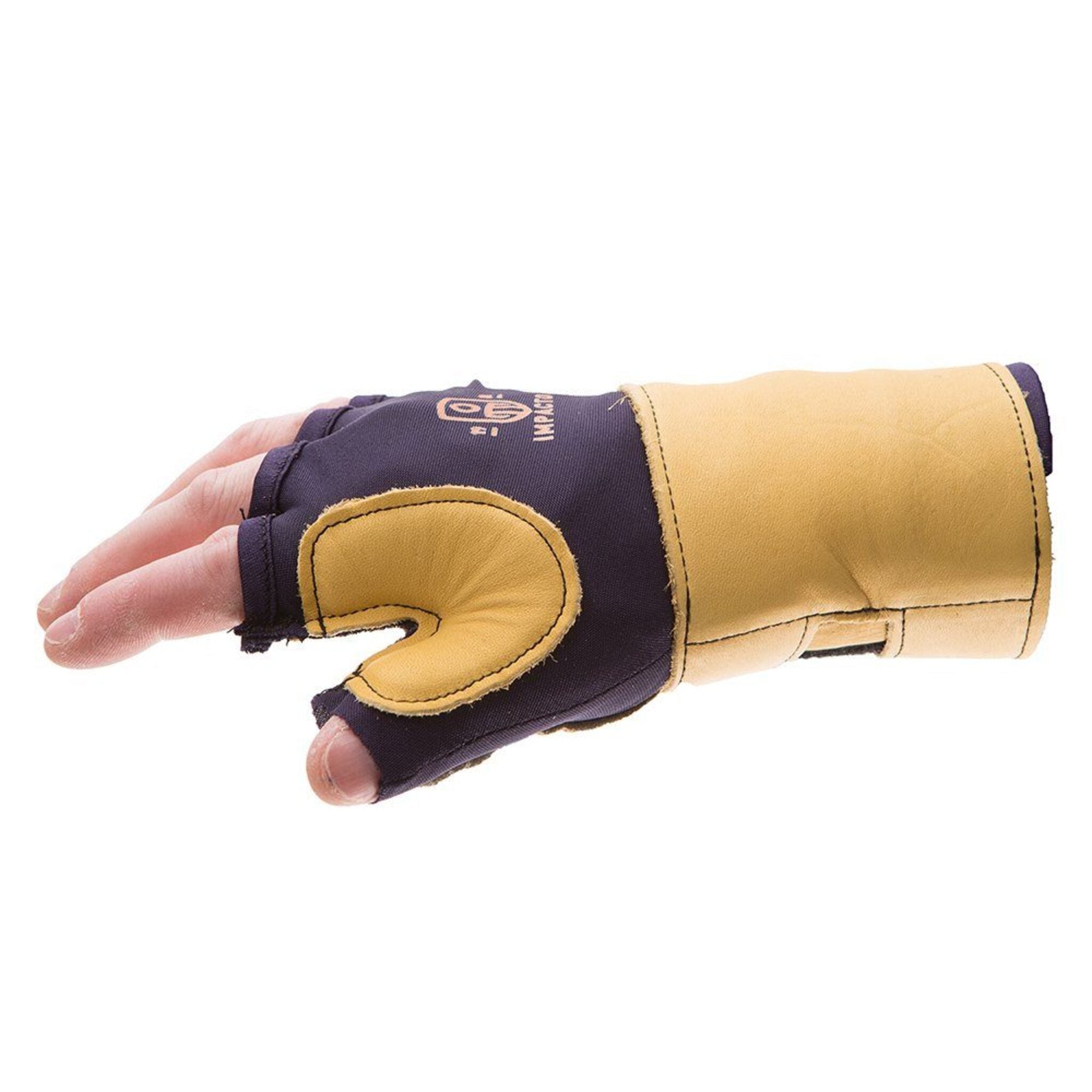 Impacto 704-20 Fingerless Grain Leather Glove with VEP Impact Protection and Wrist Support Ergonomics - Cleanflow