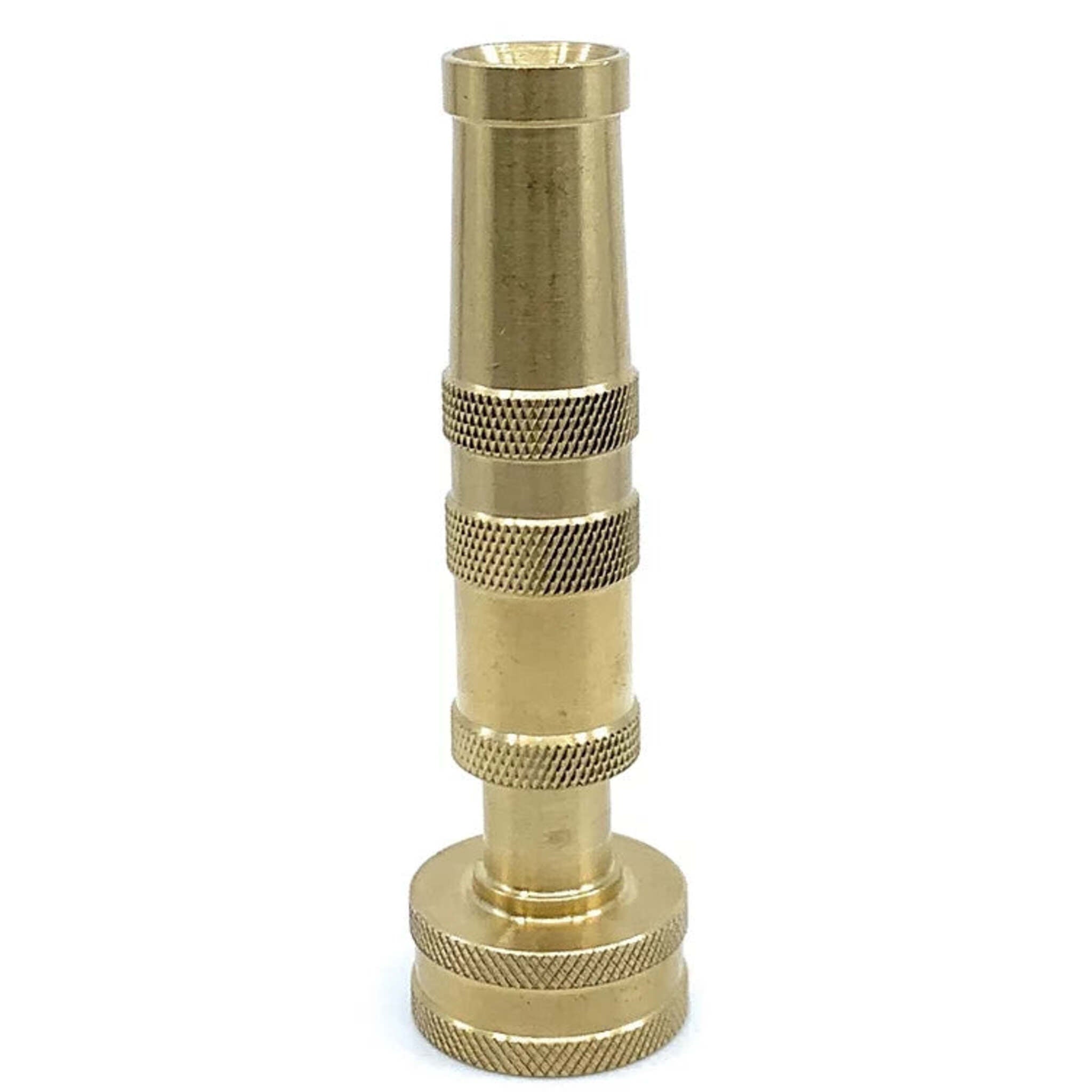 Fairview Brass Twist Garden Hose Nozzle, 4" Adjustable, Solid Brass, Diamond Grip, Optimized Spray for Efficient Watering, Durable Design