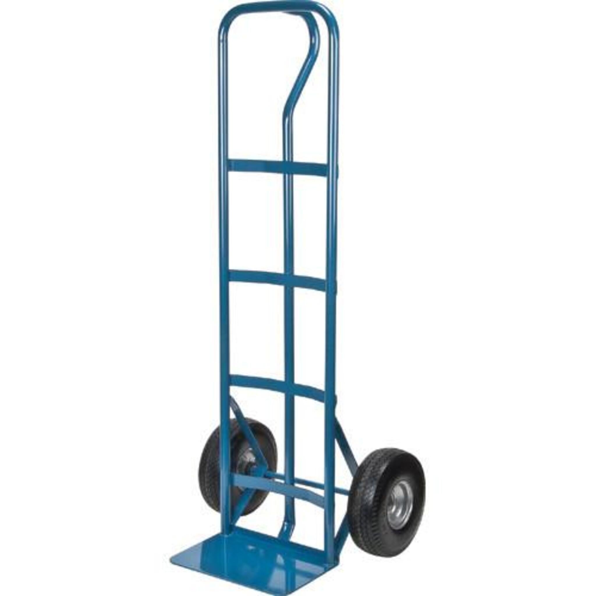 Flat-Free Wheel Heavy-Duty P-Handle Hand Truck | 600 Lb Capacity Shop Equipment - Cleanflow