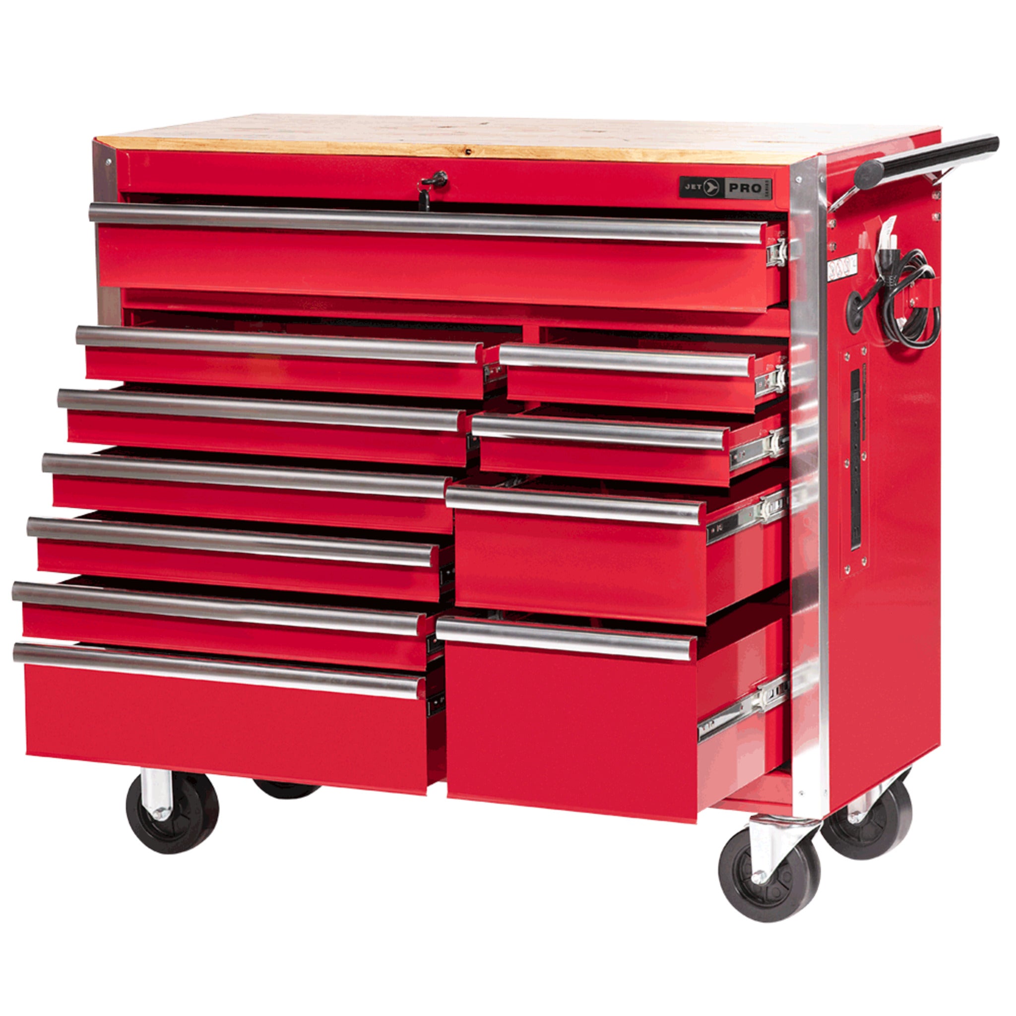 Jet Pro Series Roller Cabinet | 11 Drawers |  42" x 18" Shop Equipment - Cleanflow