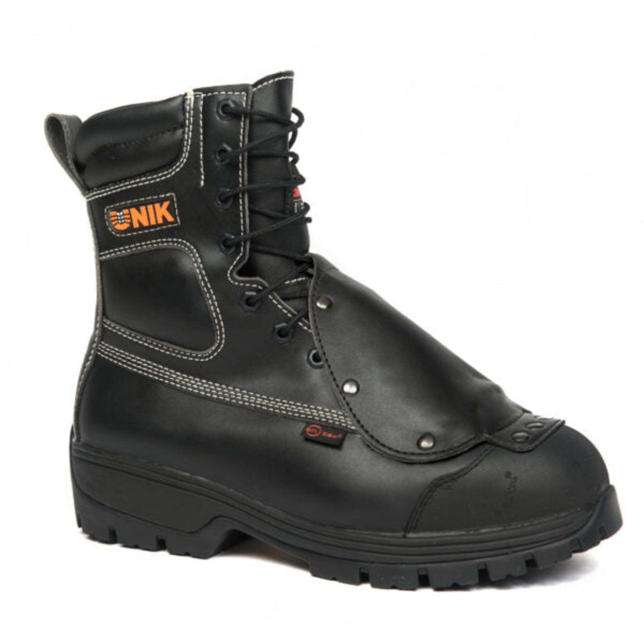 Unik Men's Safety Work Boots Terminator 8" Tecno Fiber Chemical Resistant Waterproof External Rigid Metguard | Sizes 4-13