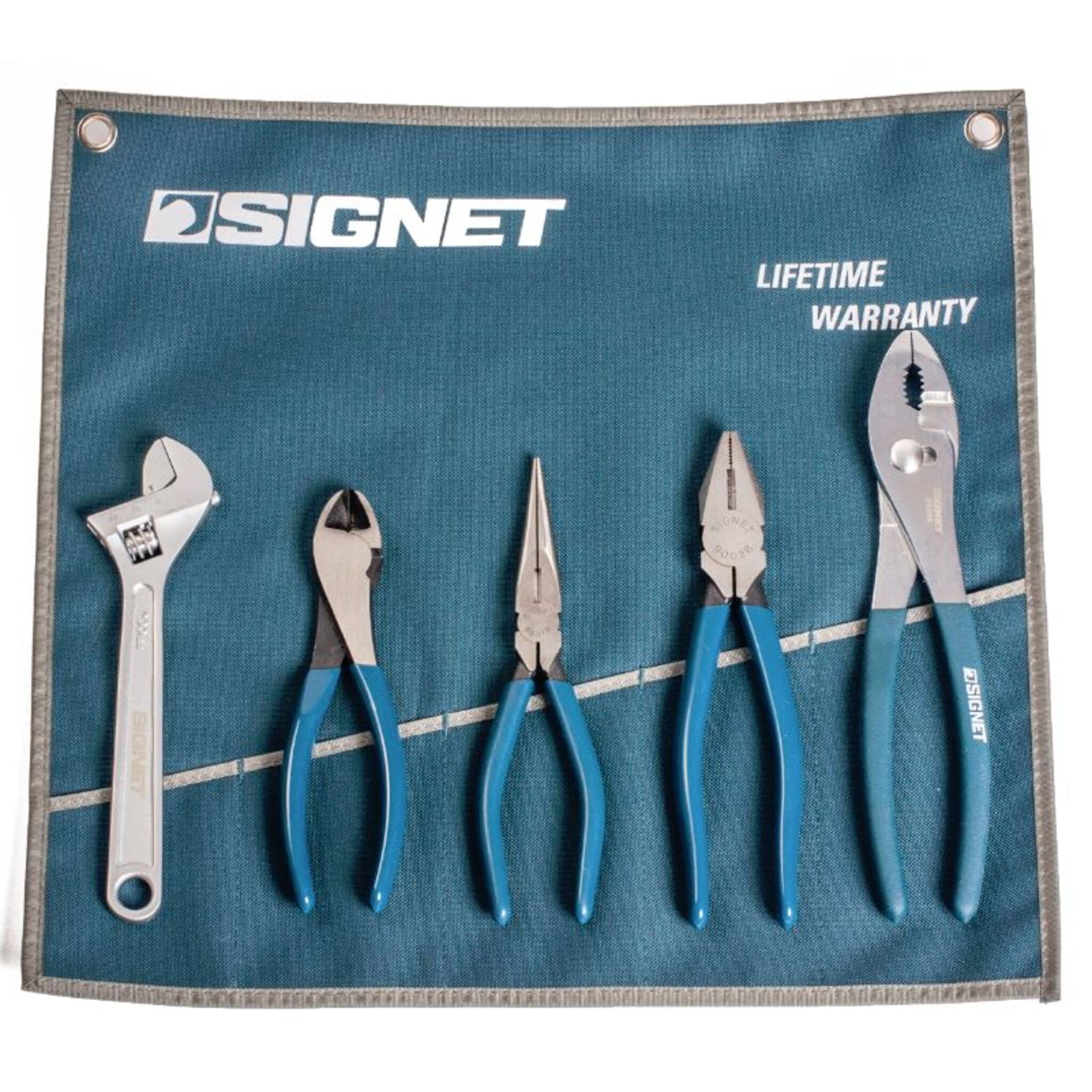 Signet 5 Piece Industrial Plier and Adjustable Wrench Set