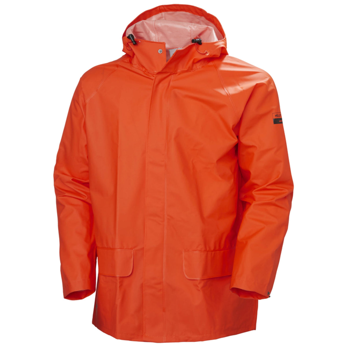 Helly Hansen Men's Rain Work Jacket 70129 Mandal - Poly, Waterproof, Durable, Snap Closure, Double Storm Flap, Hooded, Construction, Marine | Sizes S-6XL - Items