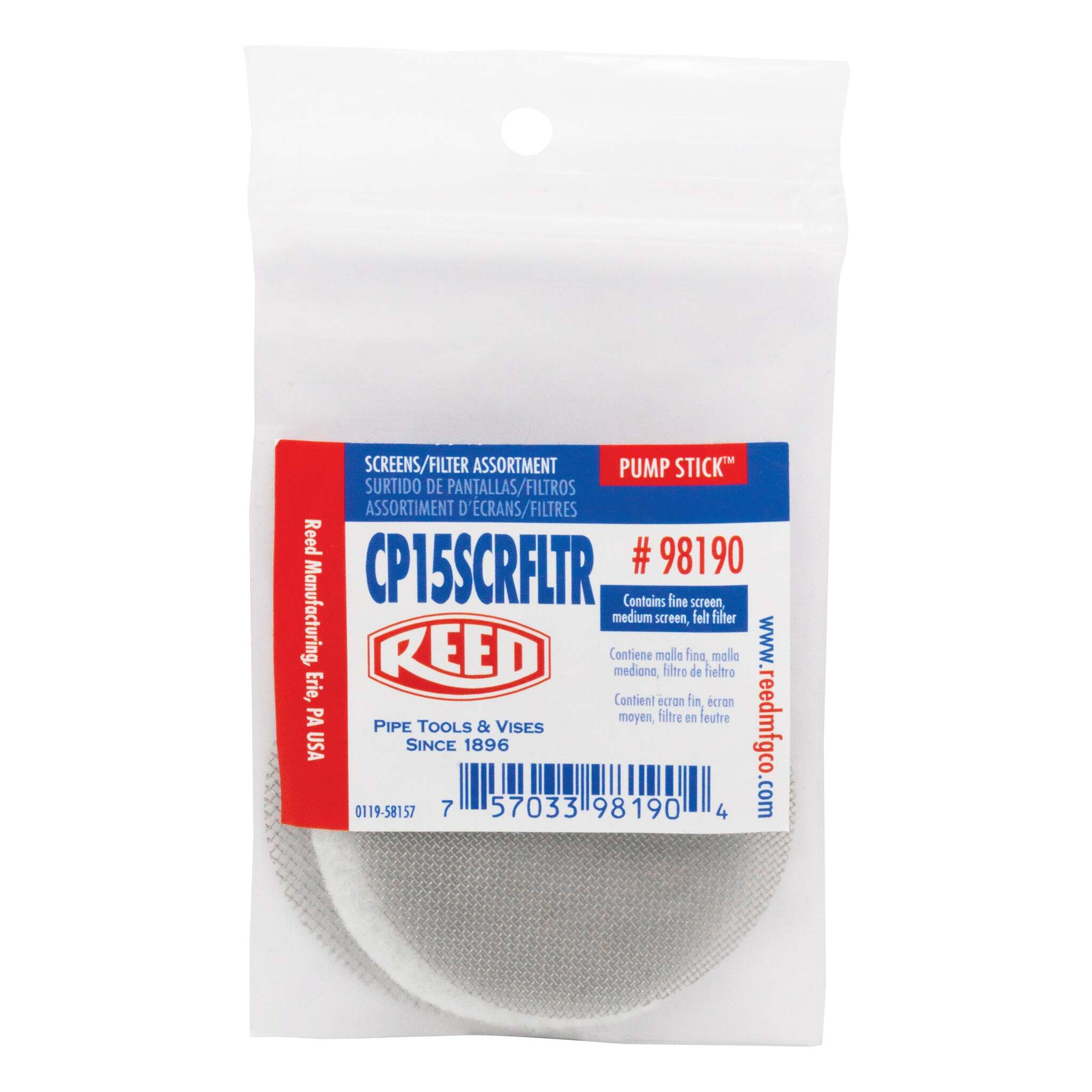 Reed CP15SCRFLTR Filter Assortment for Pump Stick - Includes Felt, 100 Micron, Coarse Screen, Easy Installation, Enhanced Water Filtration