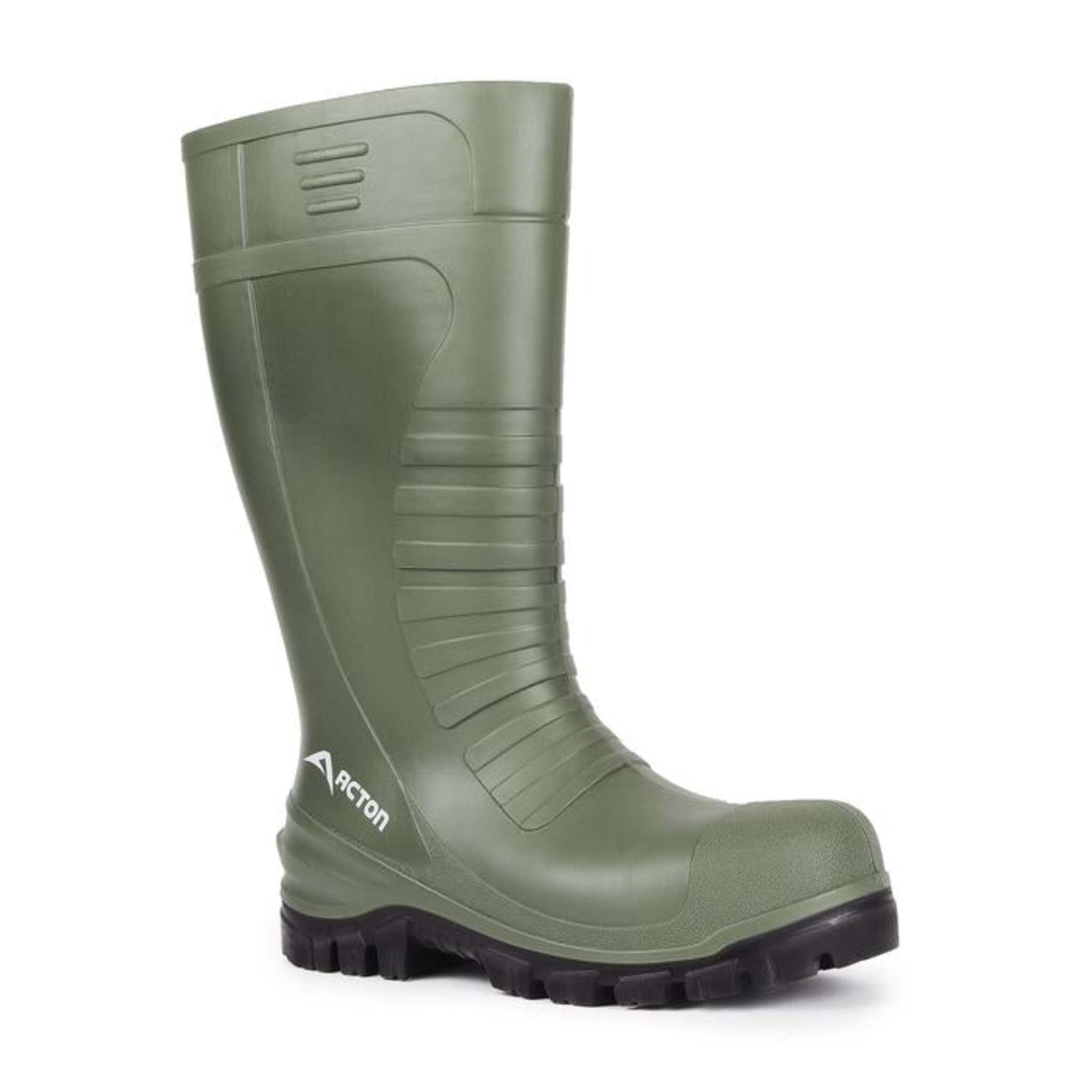 Acton Men's Rain Boots - Track 4x4 Lightweight PU Waterproof, Slip-Resistant Sole, Breathable Lining, Oil & Acid Resistant, 90° Heel | Sizes 7-15