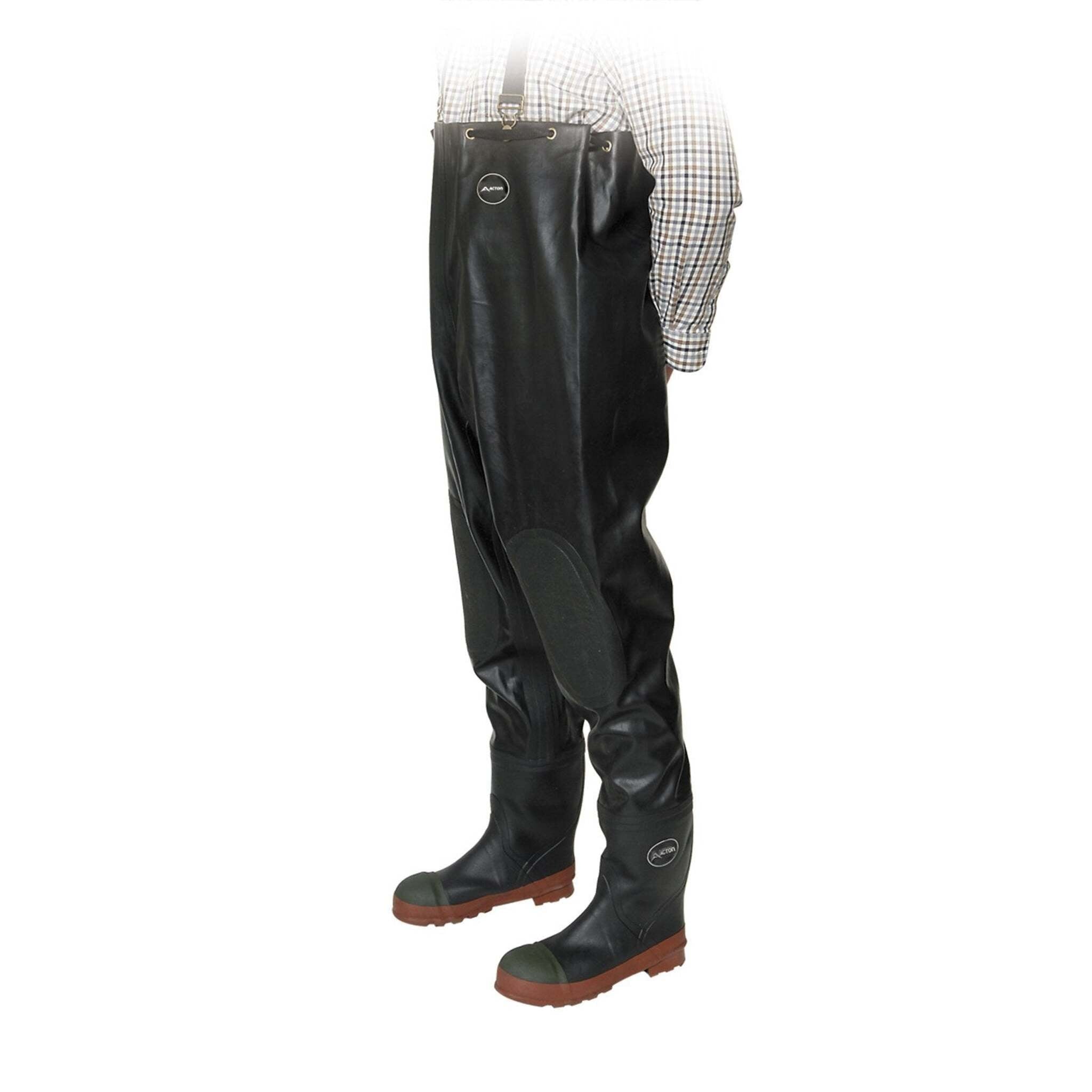 Acton Protecto Premium Rubber Safety Chest Waders | Sizes 7-13 Work Boots - Cleanflow