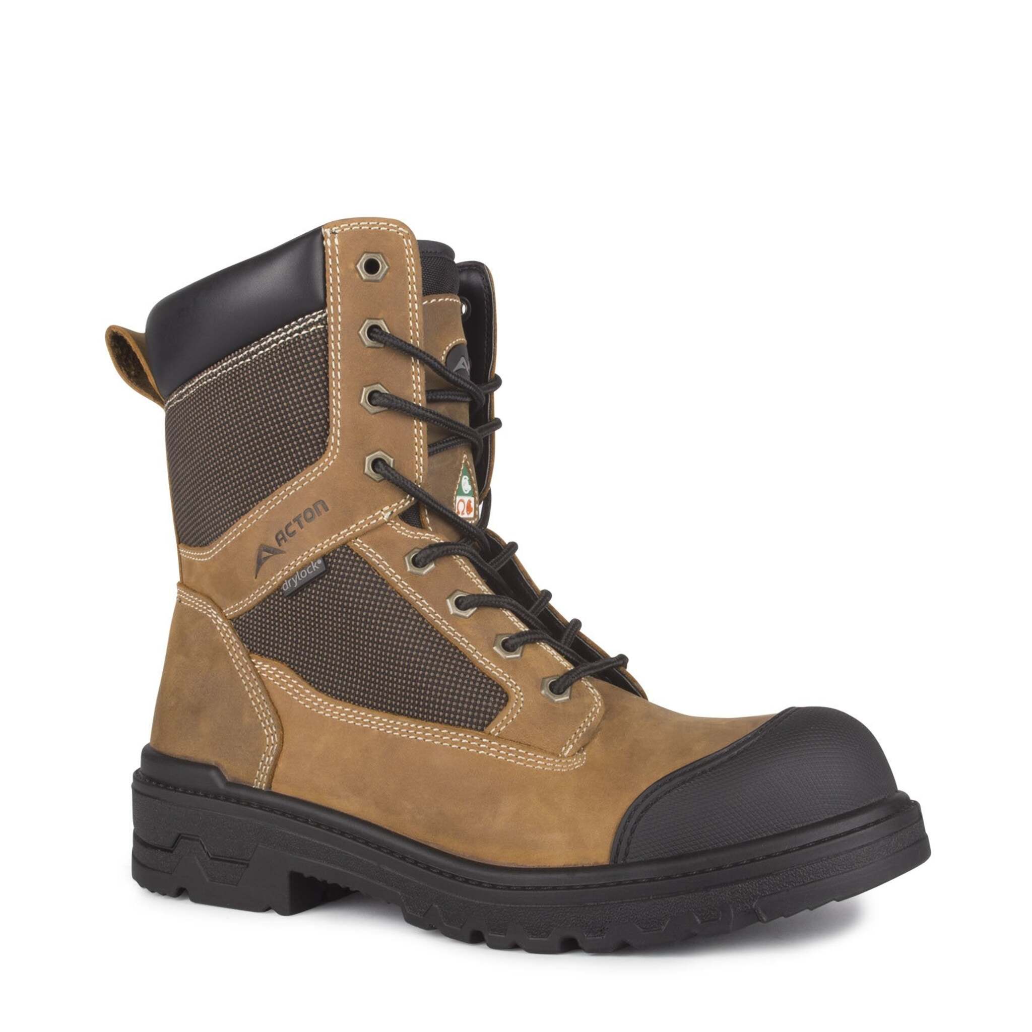 Acton Progress Nubuck 8" Waterproof Work Boots | Brown | Sizes 4 - 14 Work Boots - Cleanflow