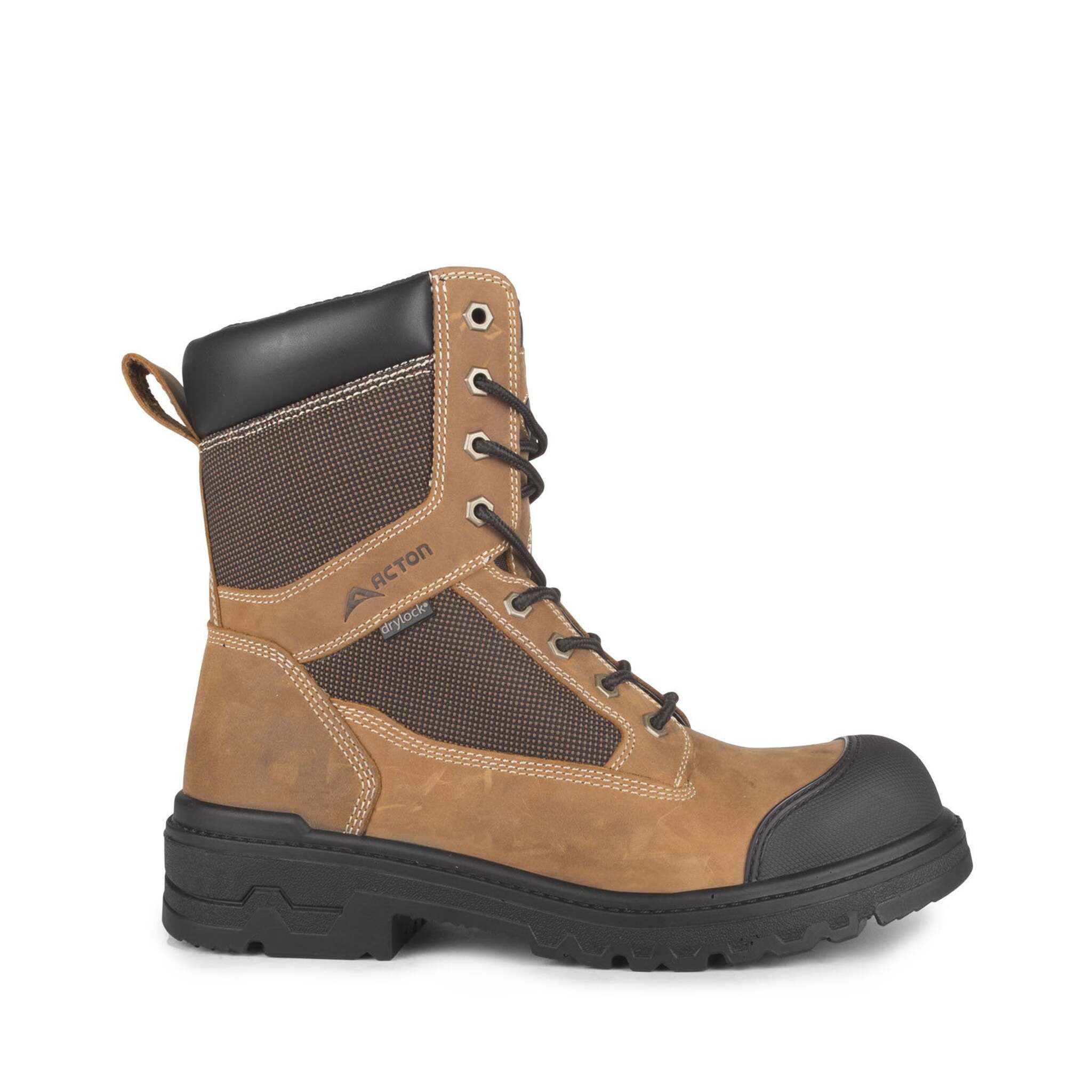 Acton Progress Nubuck 8" Waterproof Work Boots | Brown | Sizes 4 - 14 Work Boots - Cleanflow