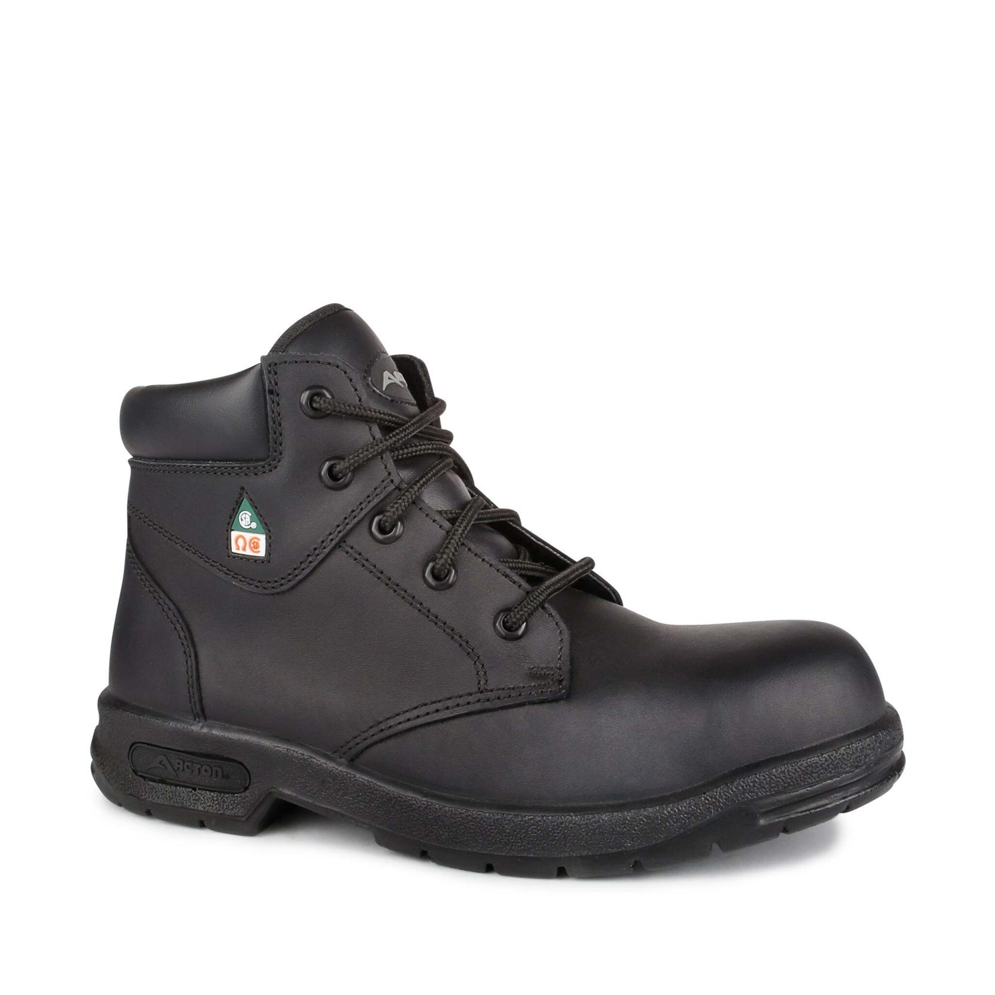 Acton ProFar 6" Men's Black Leather Steel Toe Safety Work Boots | Black | Size 6 - 13 Work Boots - Cleanflow