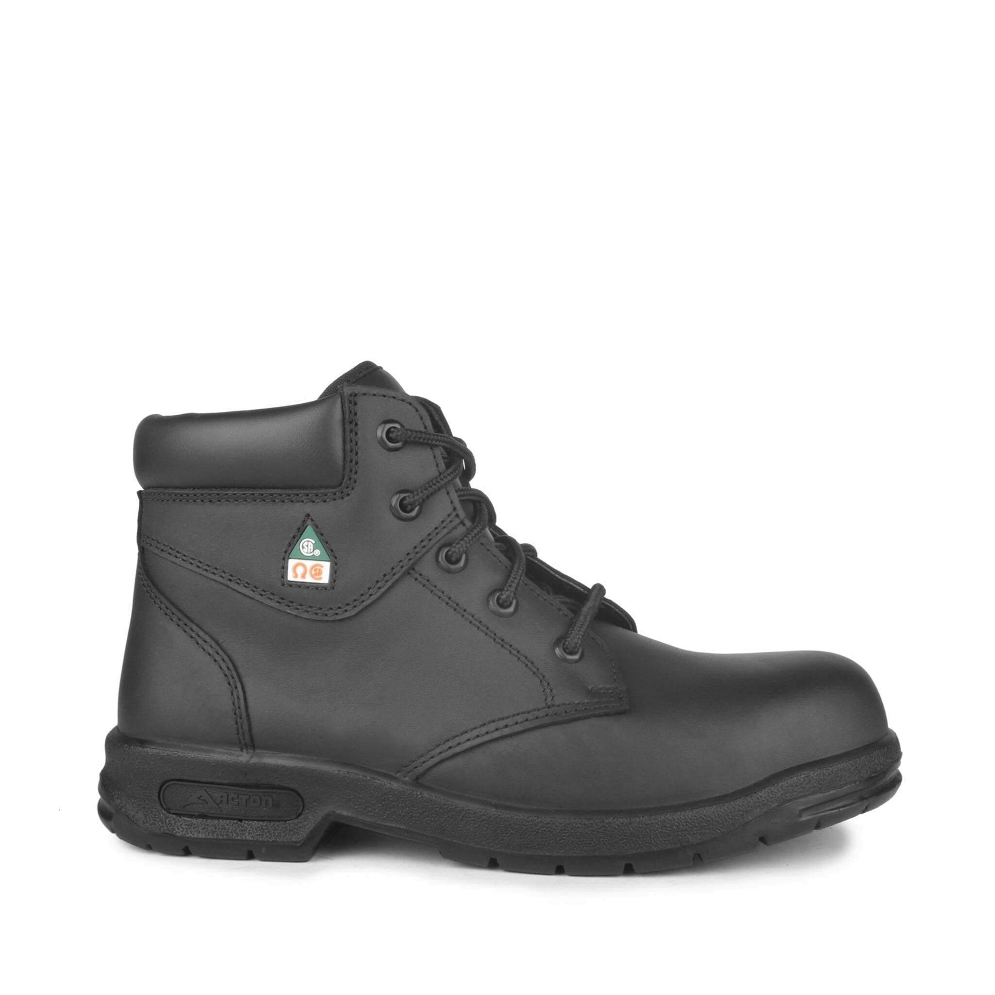 Acton ProFar 6" Men's Black Leather Steel Toe Safety Work Boots | Black | Size 6 - 13 Work Boots - Cleanflow