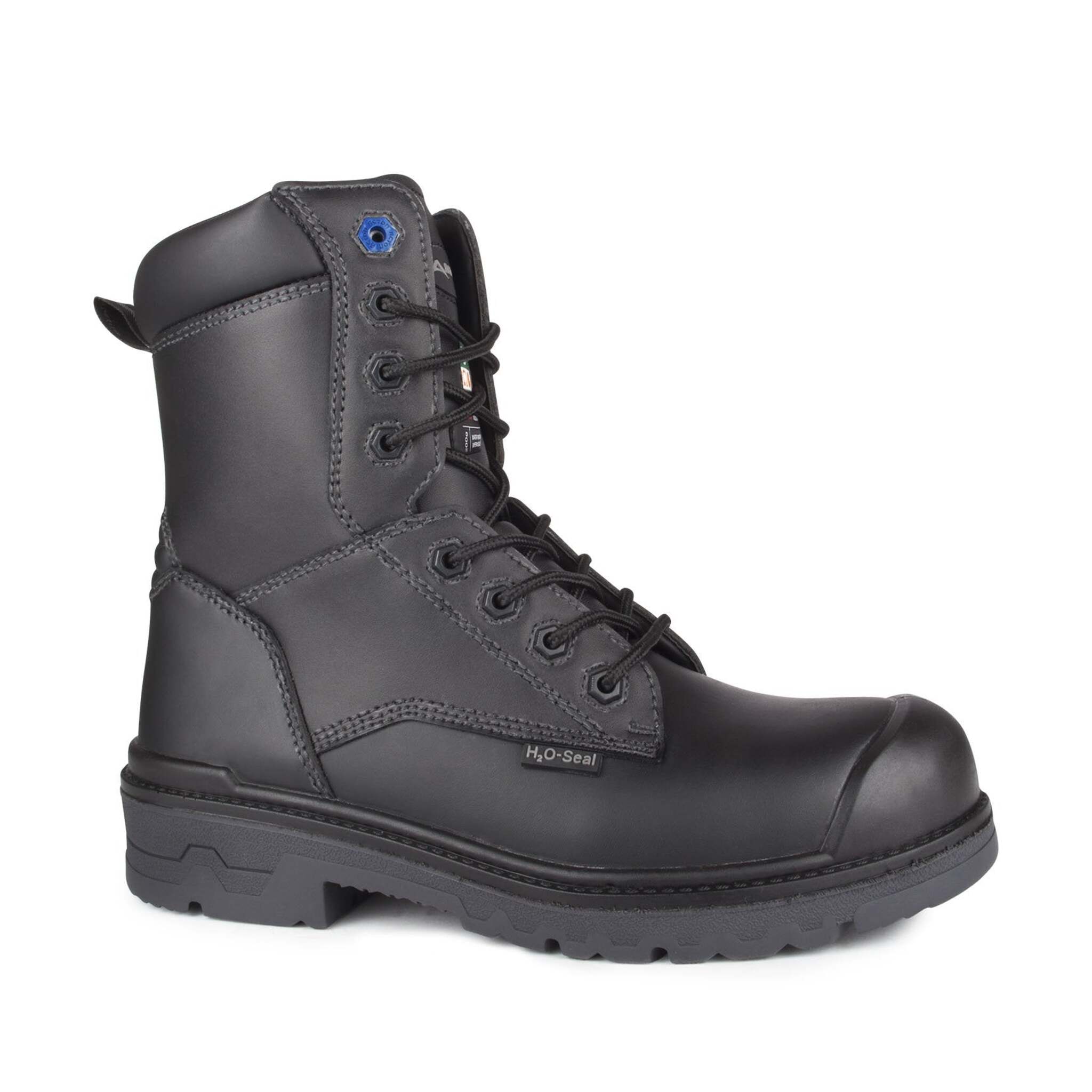 Acton Progum 8" Waterproof Leather Work Boots | Black | Size 7 to Size 17 Work Boots - Cleanflow