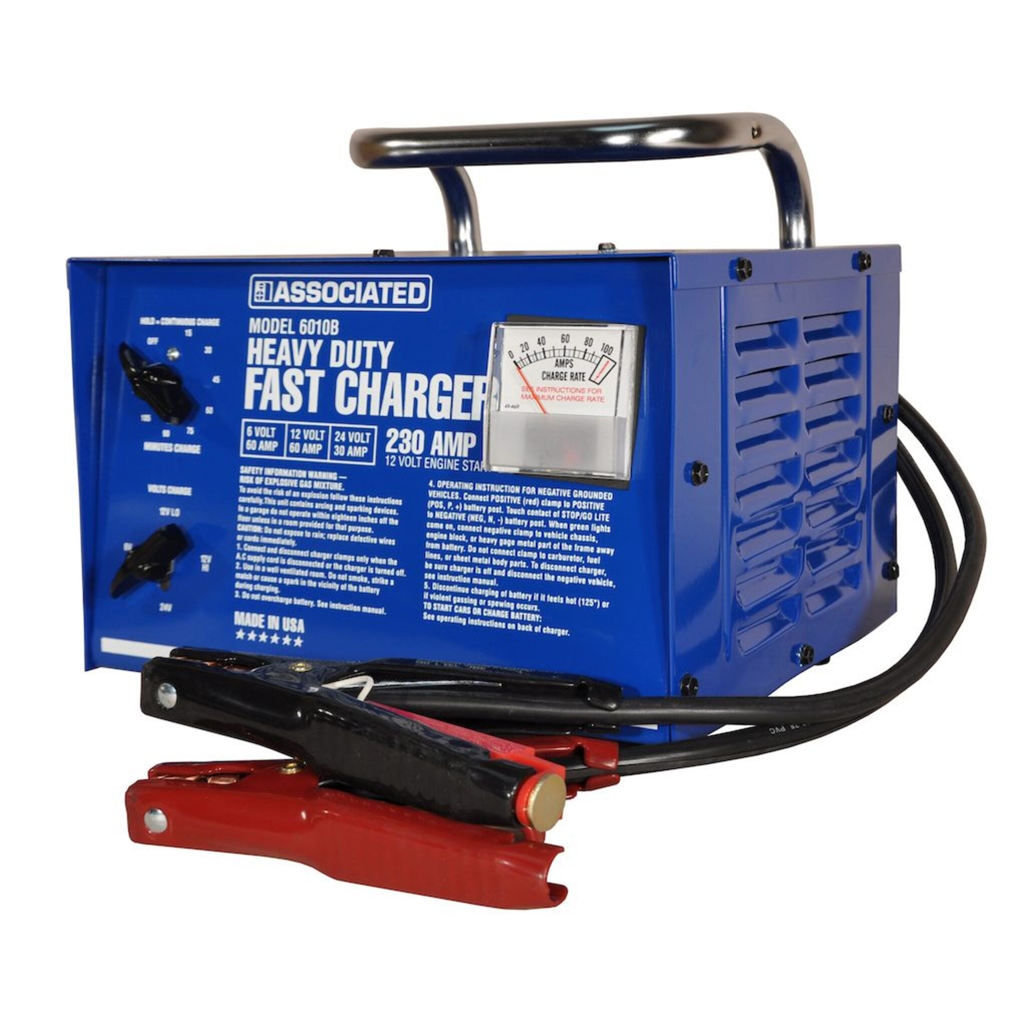 Associated Equipment 6010B 6/12/24V 60/60/30/230 Amp Portable & Compact Battery Charger Automotive Tools - Cleanflow