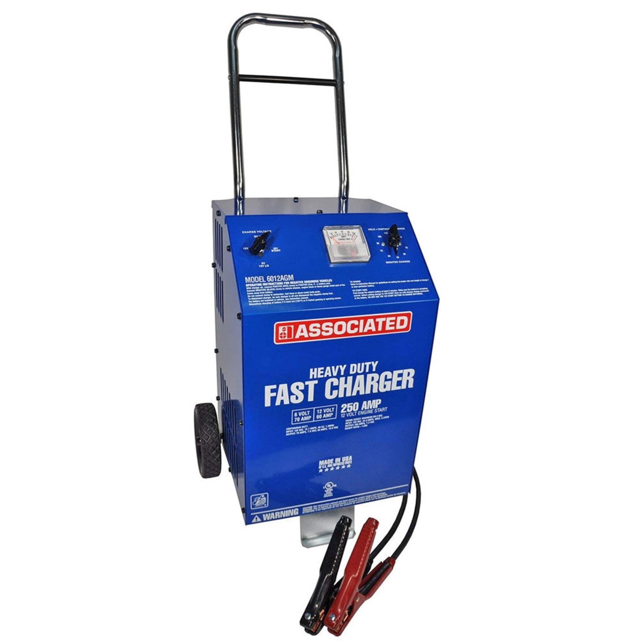 Associated Equipment 6012AGM 6/12V 70/60/30/250 Amp Battery Charger w/ Start Automotive Tools - Cleanflow