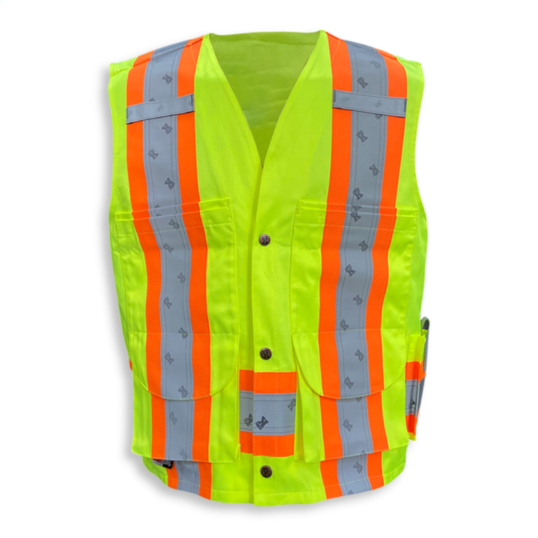 Big K Men's 100% Cotton Supervisor Safety Vest | CSA Approved | High Visibility | 6 Pockets | Reflect King Tape | Breathable & Comfortable