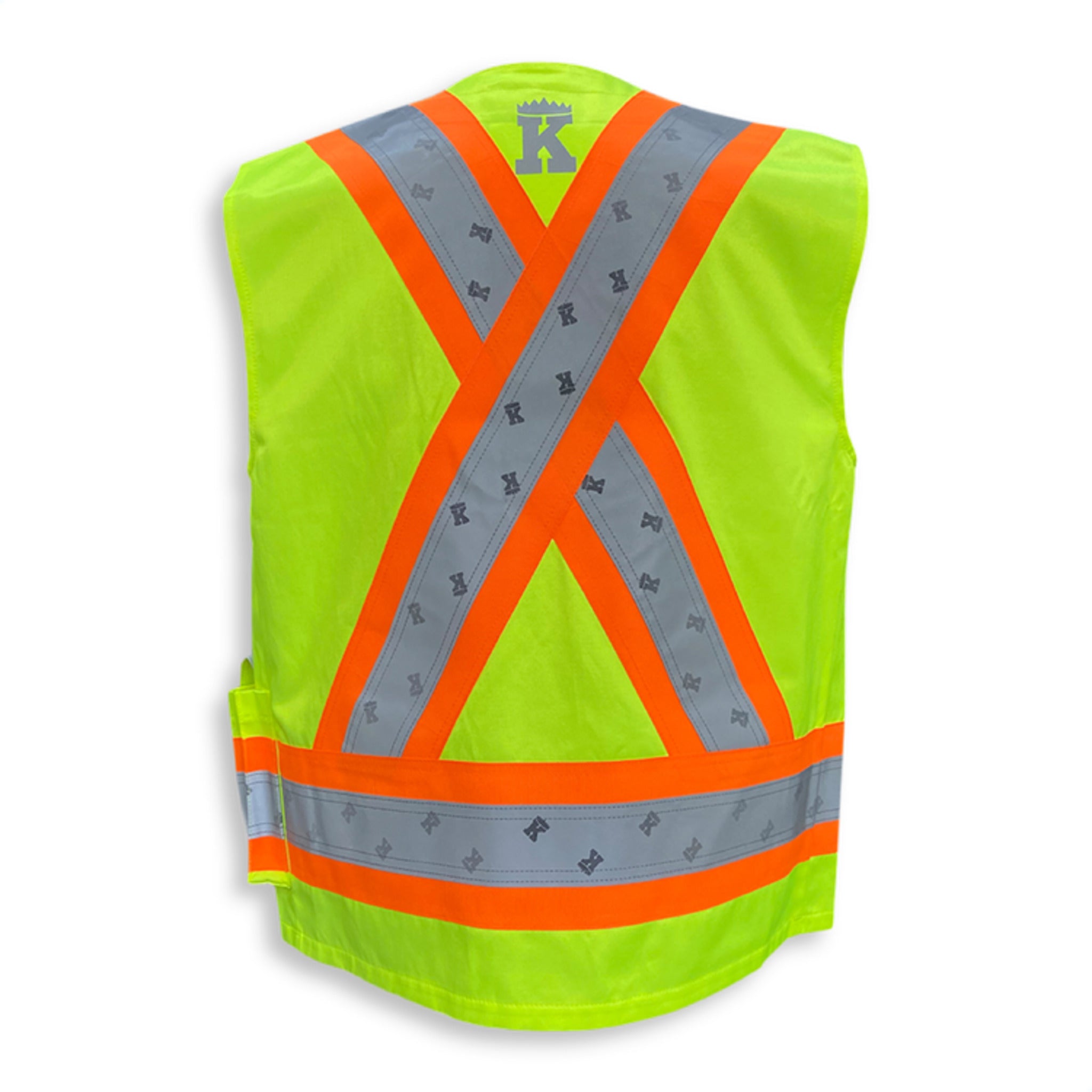 Big K Men's 100% Cotton Supervisor Safety Vest | CSA Approved | High Visibility | 6 Pockets | Reflect King Tape | Breathable & Comfortable