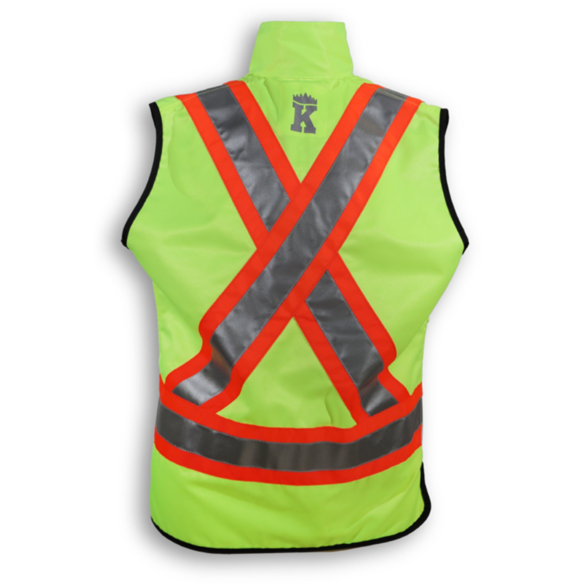 Big K Men's Poly/Cotton Supervisor Safety Vest with Collar | CSA Approved | 3M Reflective Tape | Multiple Pockets | Durable & Comfortable | Sizes S-5XL