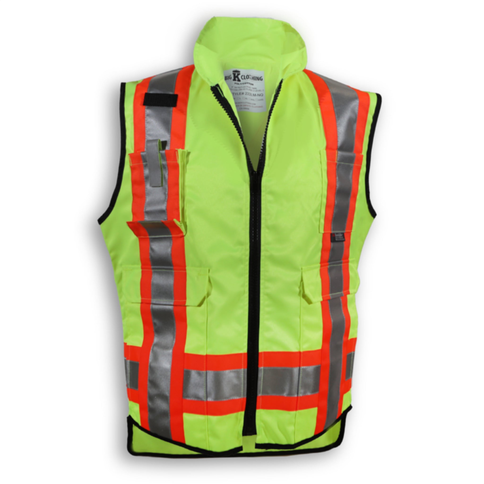 Big K Men's Poly/Cotton Supervisor Safety Vest with Collar | CSA Approved | 3M Reflective Tape | Multiple Pockets | Durable & Comfortable | Sizes S-5XL