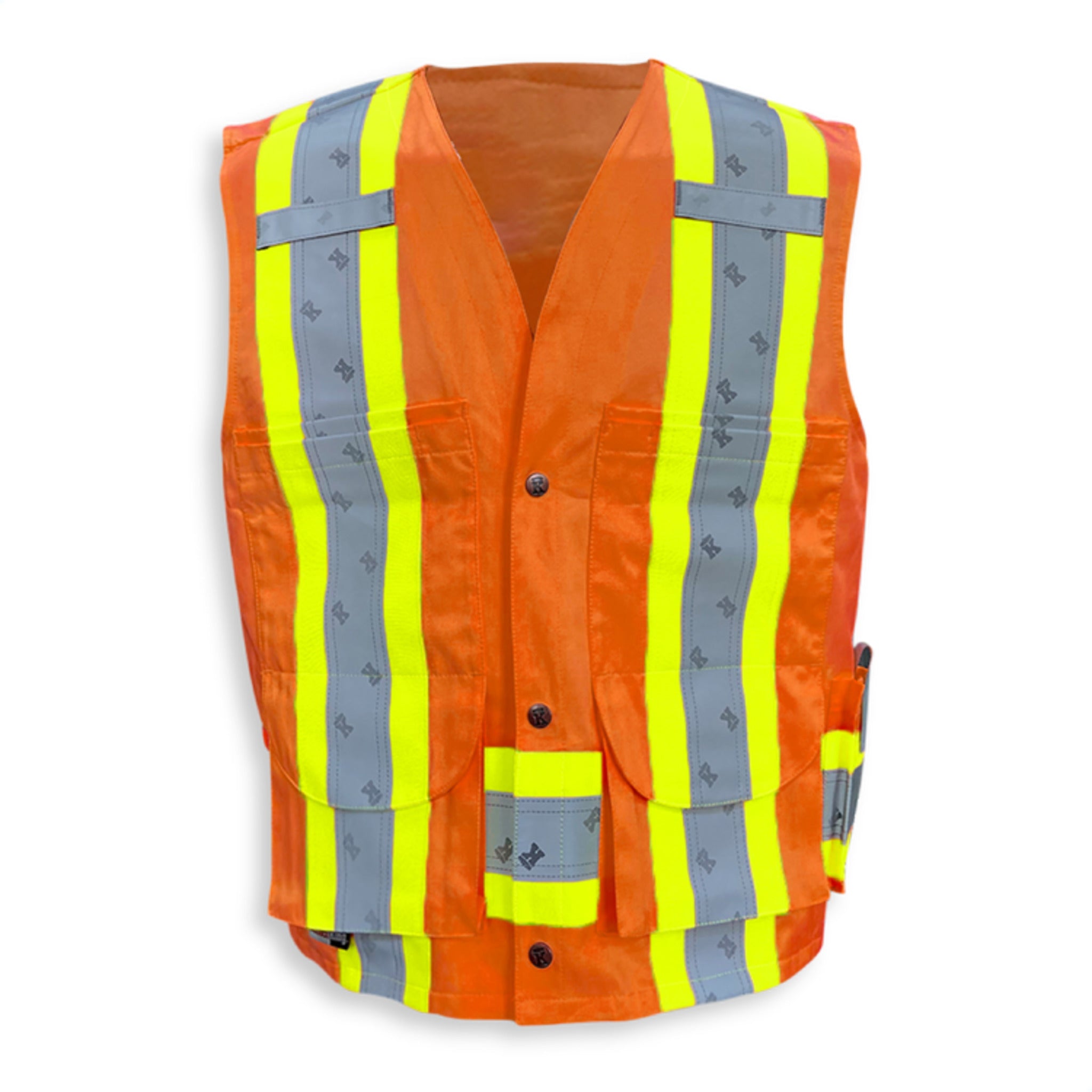 Big K Men's 100% Cotton Supervisor Safety Vest | CSA Approved | High Visibility | 6 Pockets | Reflect King Tape | Breathable & Comfortable