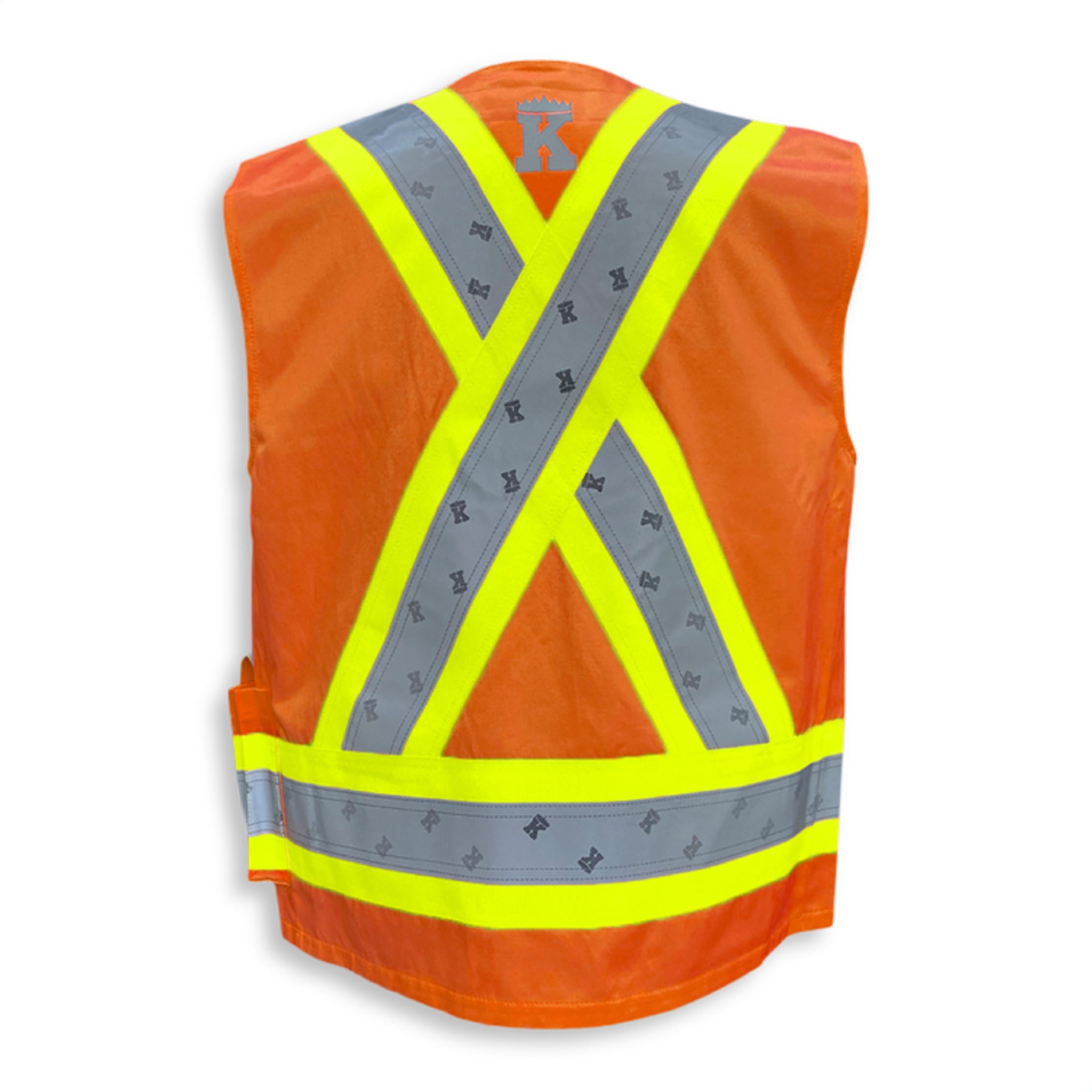 Big K Men's 100% Cotton Supervisor Safety Vest | CSA Approved | High Visibility | 6 Pockets | Reflect King Tape | Breathable & Comfortable