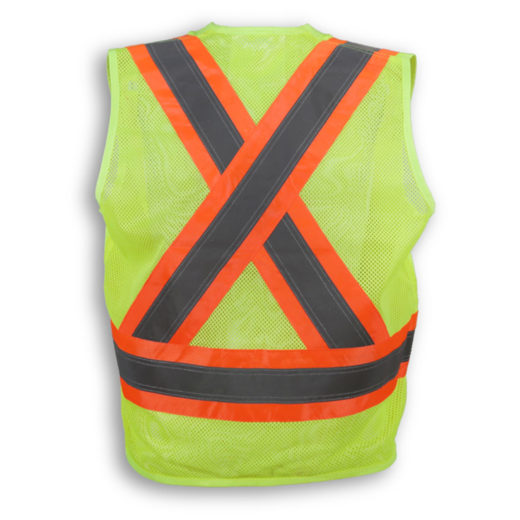 Big K Men's 100% Polyester Mesh Surveyor Vest with Full Breathable Mesh Back | CSA Approved | 7 Pockets | 3M Reflective Tape | Durable & Comfortable