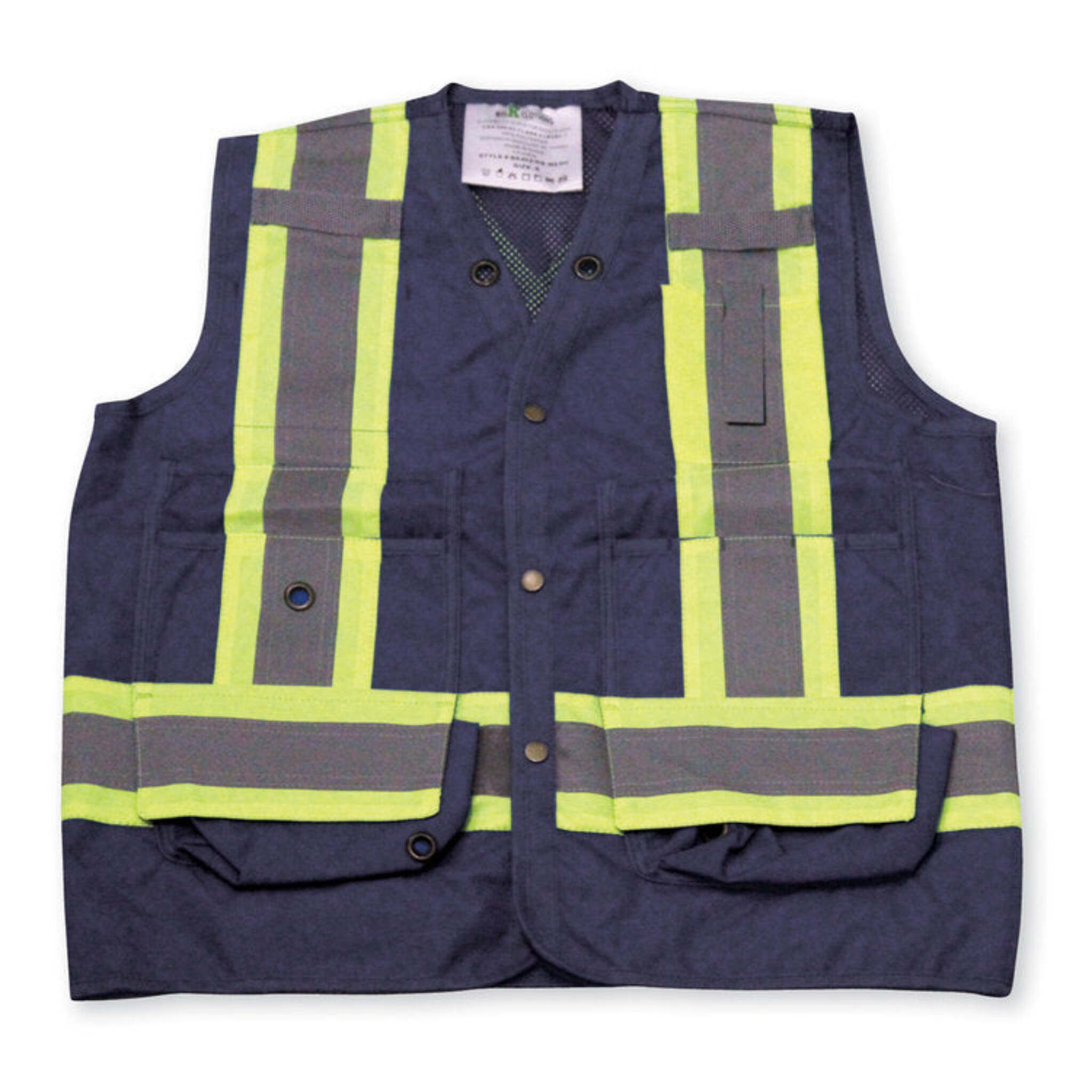 Big K Men's 100% Polyester Mesh Surveyor Vest with Full Breathable Mesh Back | CSA Approved | 7 Pockets | 3M Reflective Tape | Durable & Comfortable