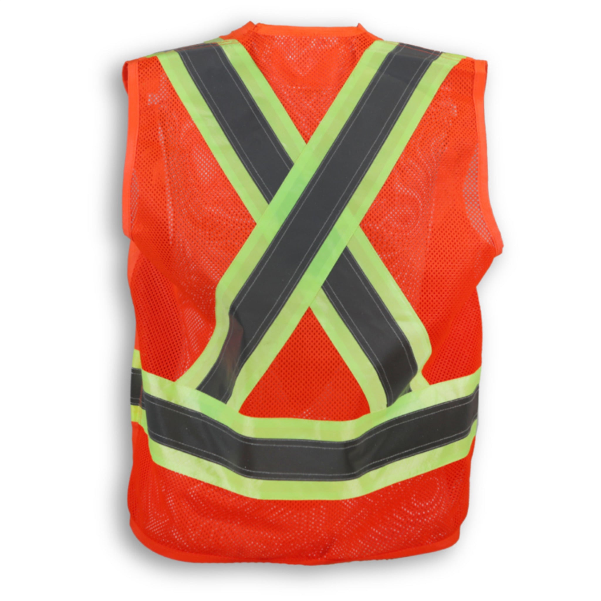 Big K Men's 100% Polyester Mesh Surveyor Vest with Full Breathable Mesh Back | CSA Approved | 7 Pockets | 3M Reflective Tape | Durable & Comfortable