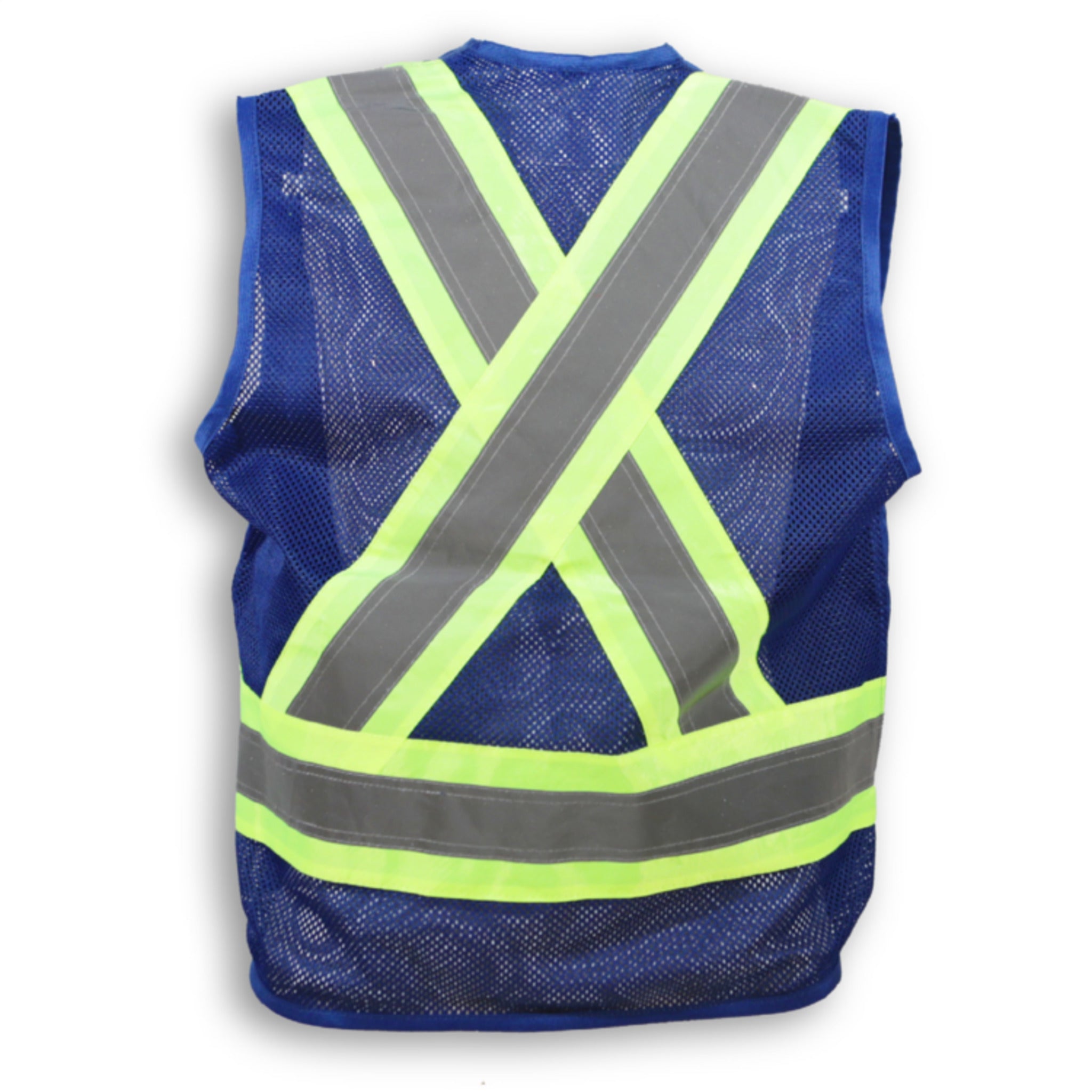 Big K Men's 100% Polyester Mesh Surveyor Vest with Full Breathable Mesh Back | CSA Approved | 7 Pockets | 3M Reflective Tape | Durable & Comfortable