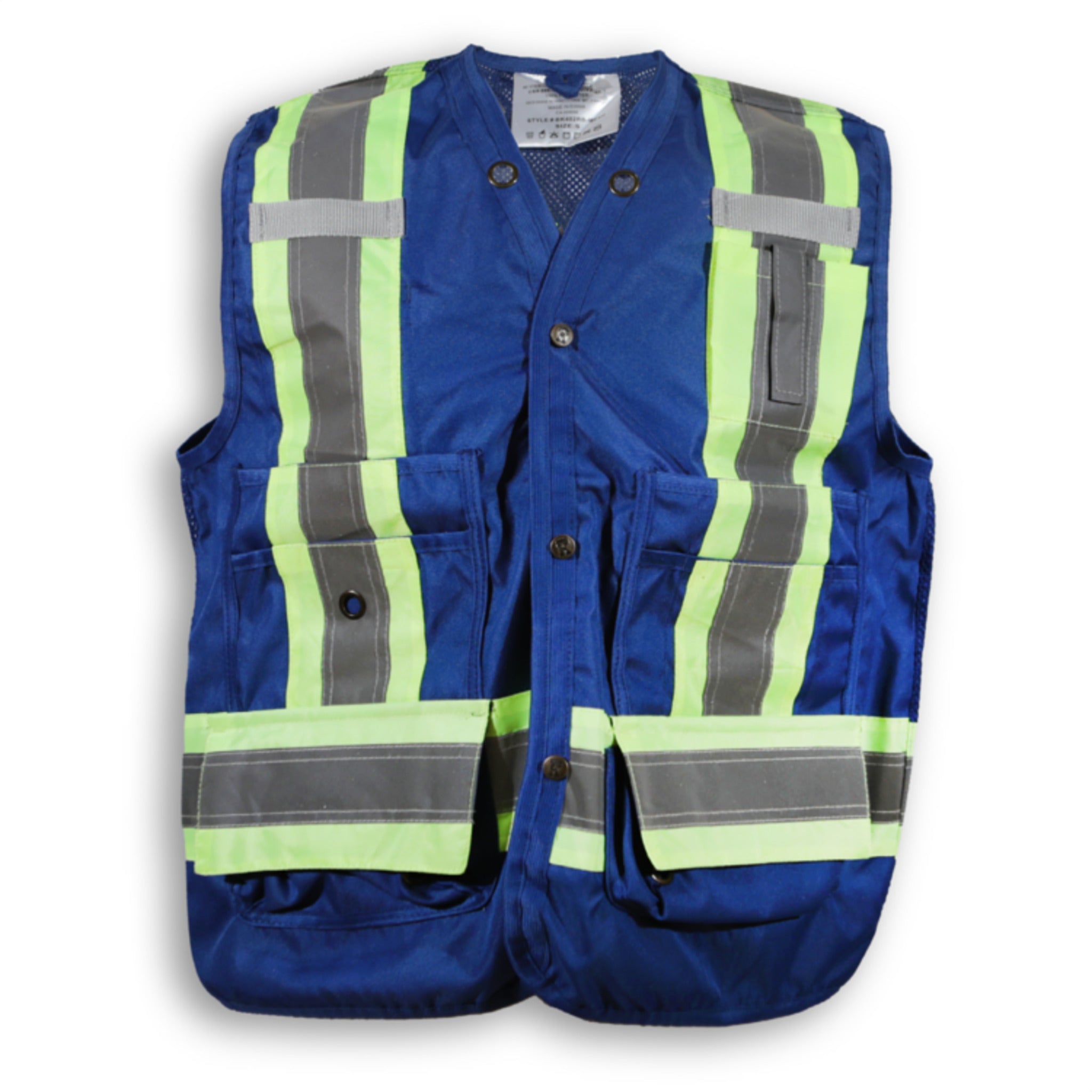 Big K Men's 100% Polyester Mesh Surveyor Vest with Full Breathable Mesh Back | CSA Approved | 7 Pockets | 3M Reflective Tape | Durable & Comfortable