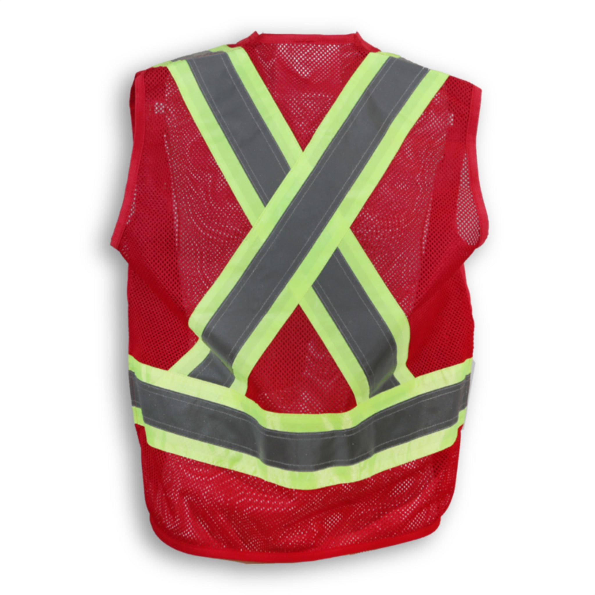 Big K Men's 100% Polyester Mesh Surveyor Vest with Full Breathable Mesh Back | CSA Approved | 7 Pockets | 3M Reflective Tape | Durable & Comfortable