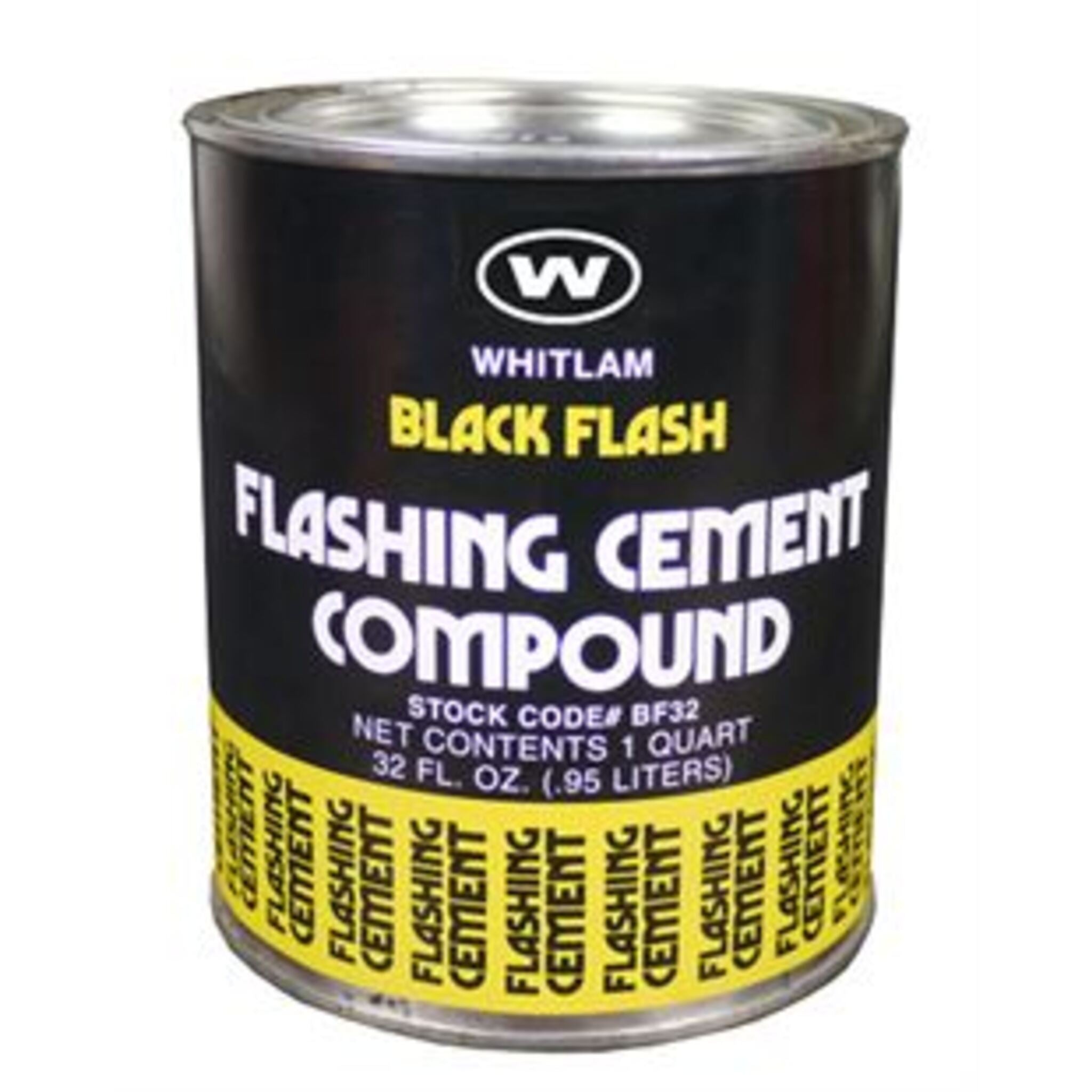 BLACK FLASH Flashing Cement Compound - 1 Quart, All-Weather Roof & Gutter Sealant, Non-Hardening, Flexible, for Chimneys, Flashings & Leak Repairs