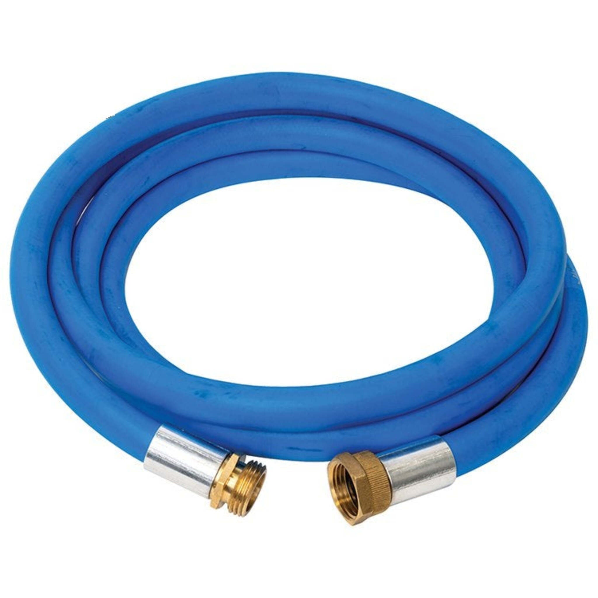 Blue Aqua High Pressure Industrial Lead-In Garden Hose Assemblies (Non-Kinking) - 300 PSI, Non-Marking, Chemical Resistant, 3, 5, 10 ft, -25°C to 65°C