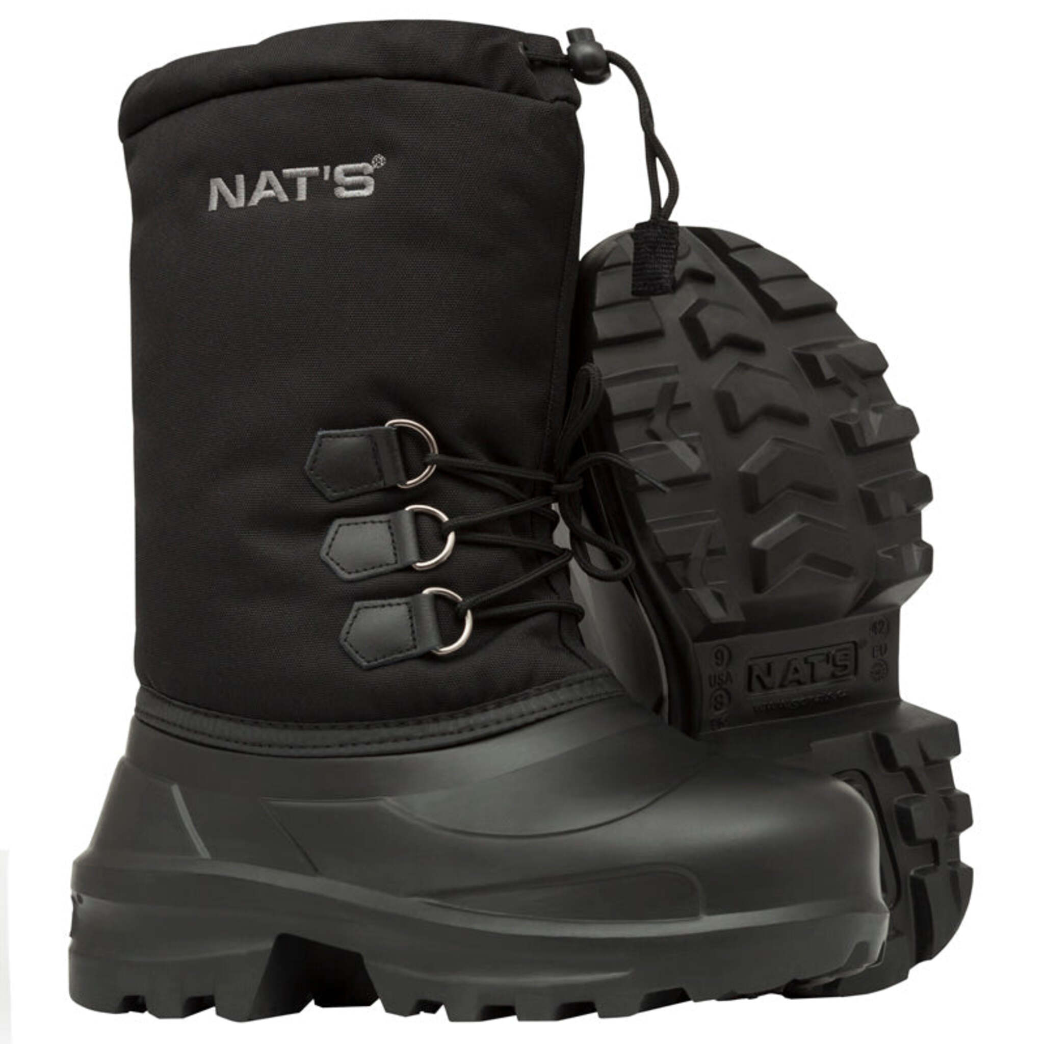 Nats Men's Winter Work Boots R900 | Nylon EVA Ultra-Light, Plain Toe, Removable Primaloft® Liner, -85°C Rated, Front Lacing, Draw Cord | Sizes 7-13