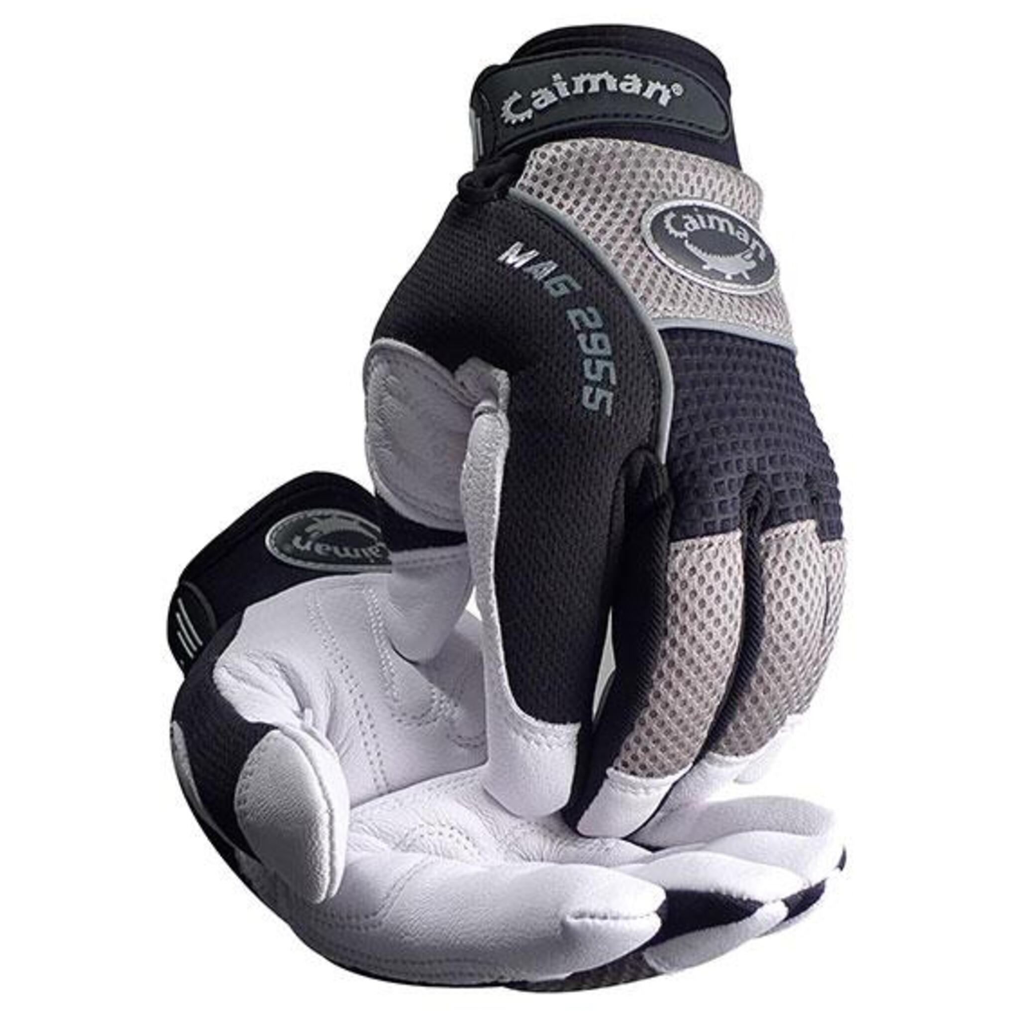 Caiman 2955 Goat Grain Padded Palm Knuckle Protection Mechanic's Gloves Work Gloves and Hats - Cleanflow