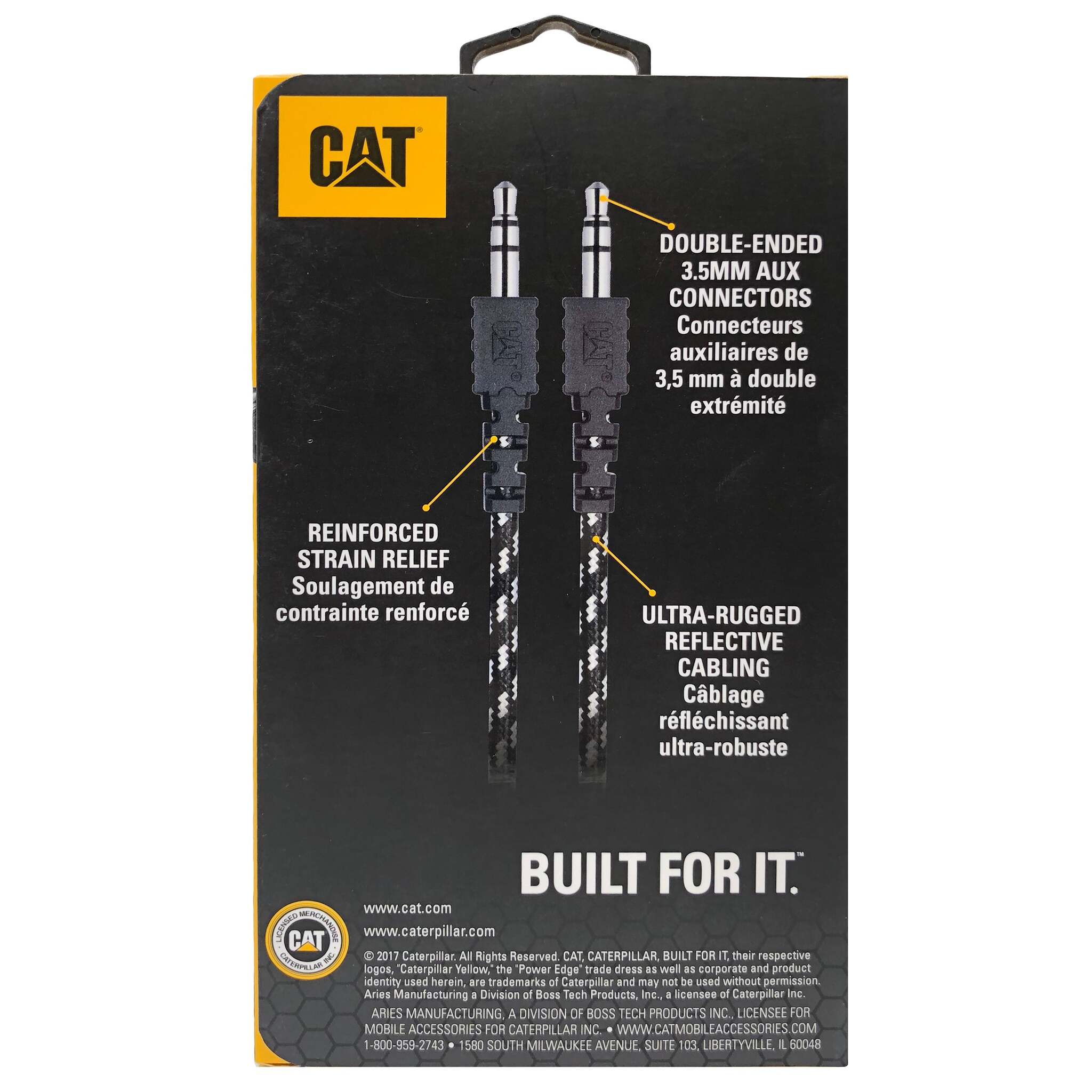 CAT® Reflective AUX/Audio Cable - 10-Ft