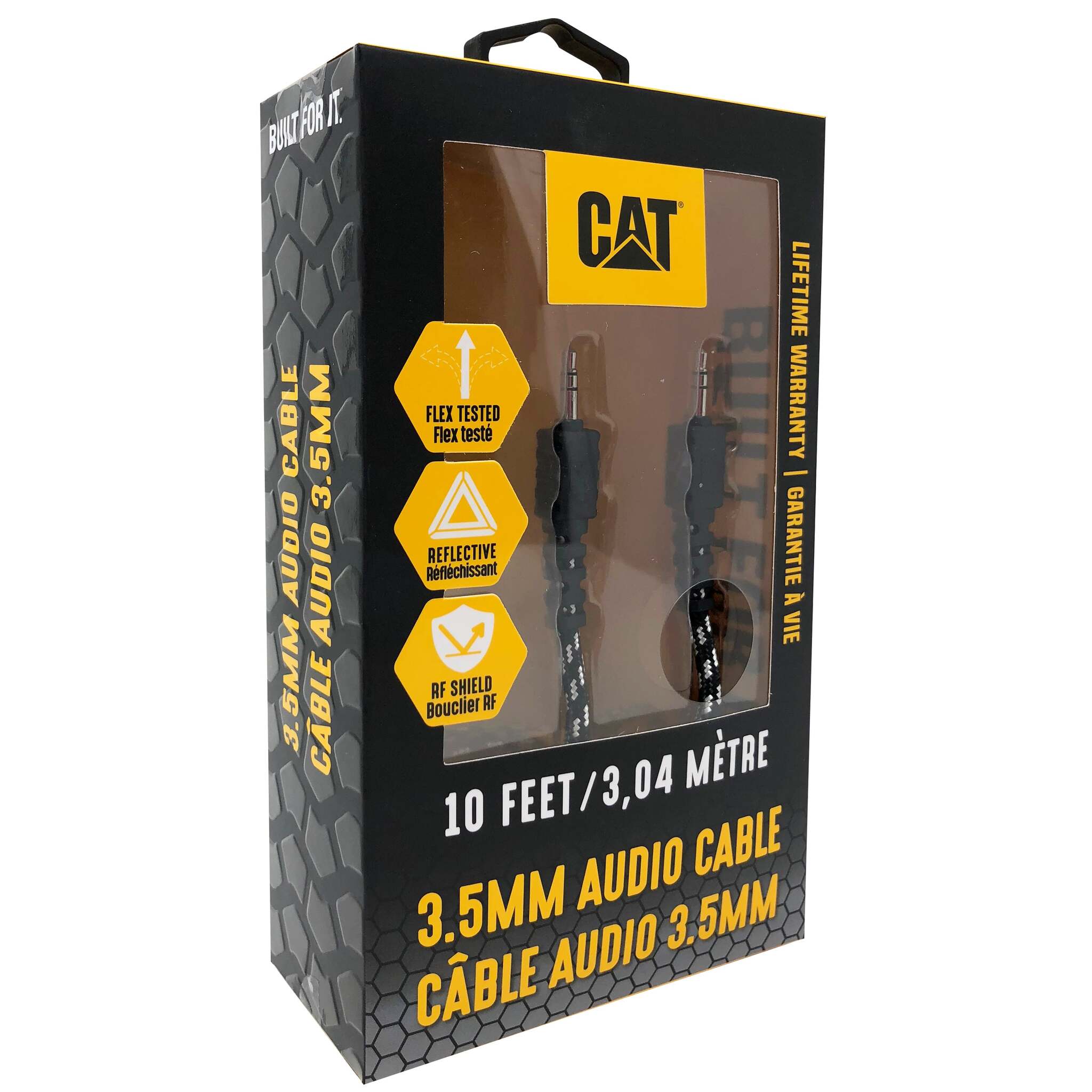 CAT® Reflective AUX/Audio Cable - 10-Ft